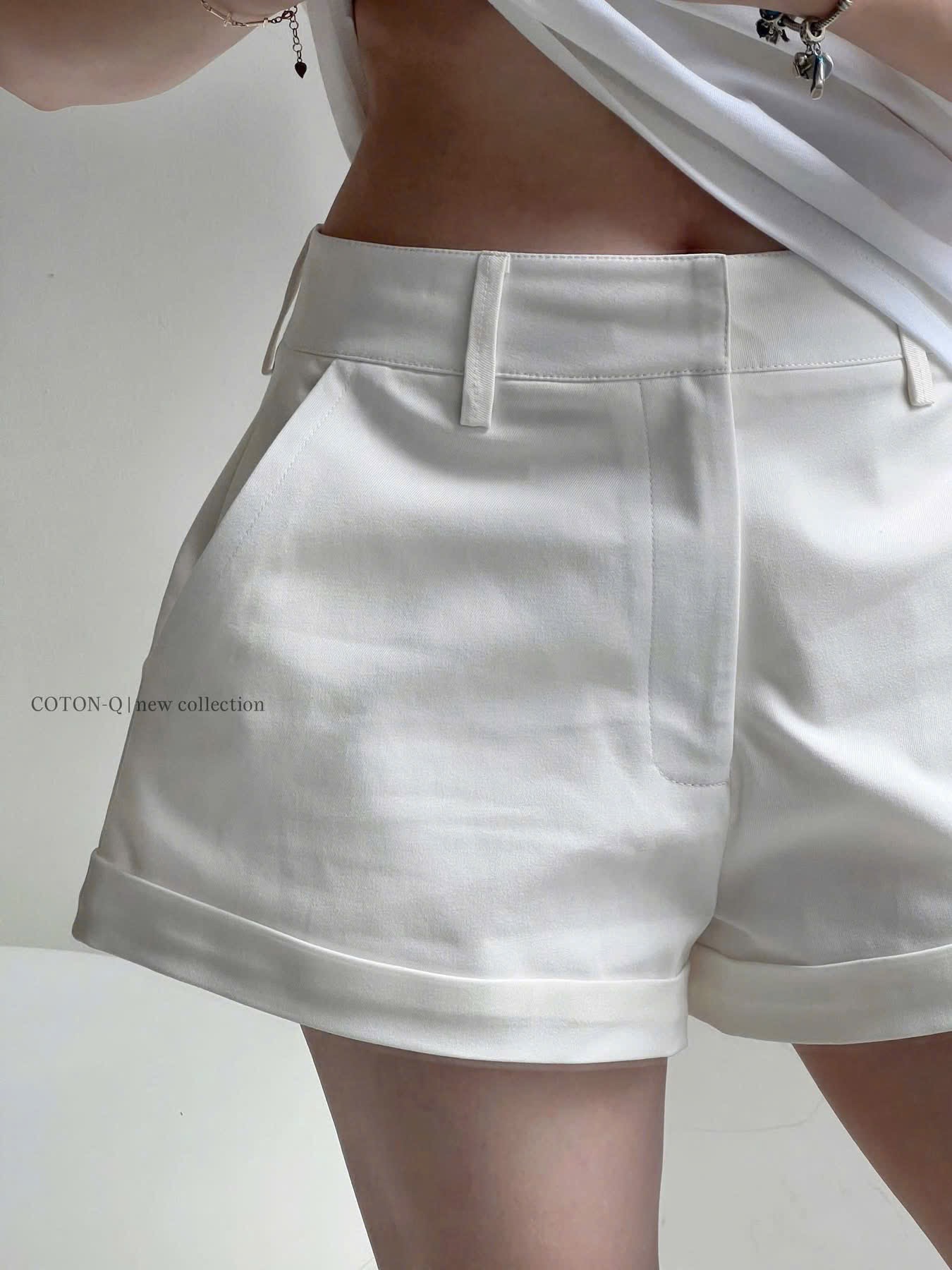 QNU685 - SET 3 QUẦN ĐÙI NỮ KAKI HAIDA CẠP KHOÁ đen nâu trắng M079