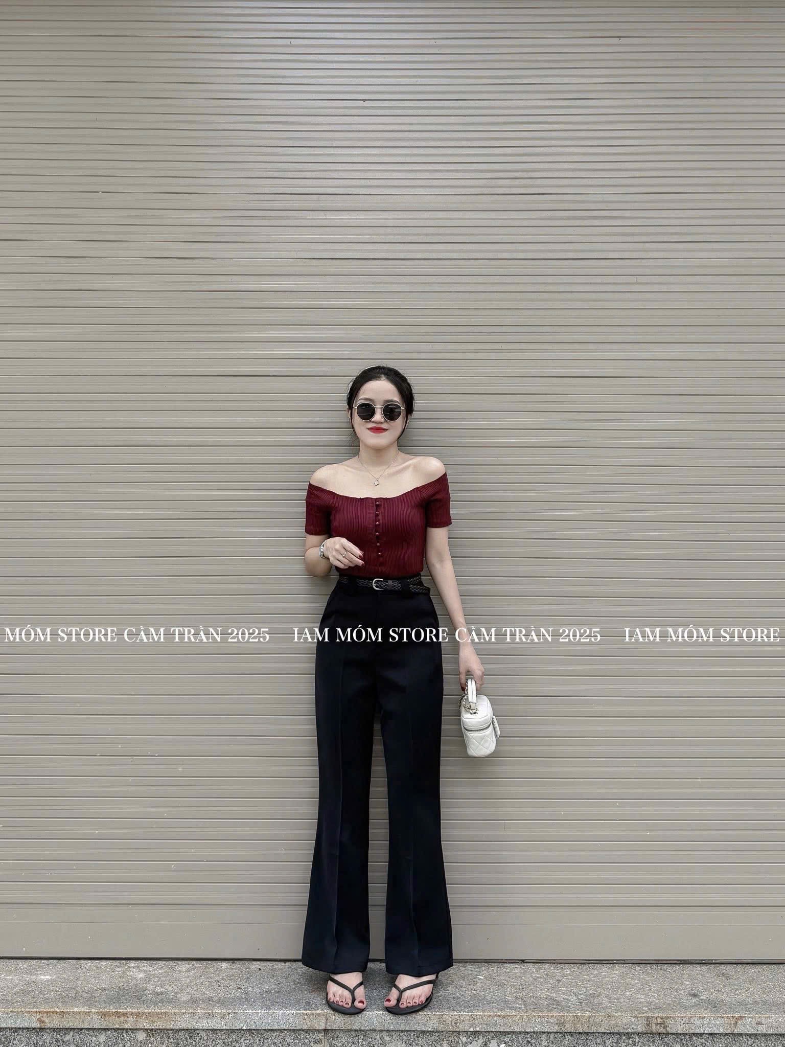 QNU690 - QUẦN VẢI GOLD LOE ĐEN NÂU (KO ĐAI)