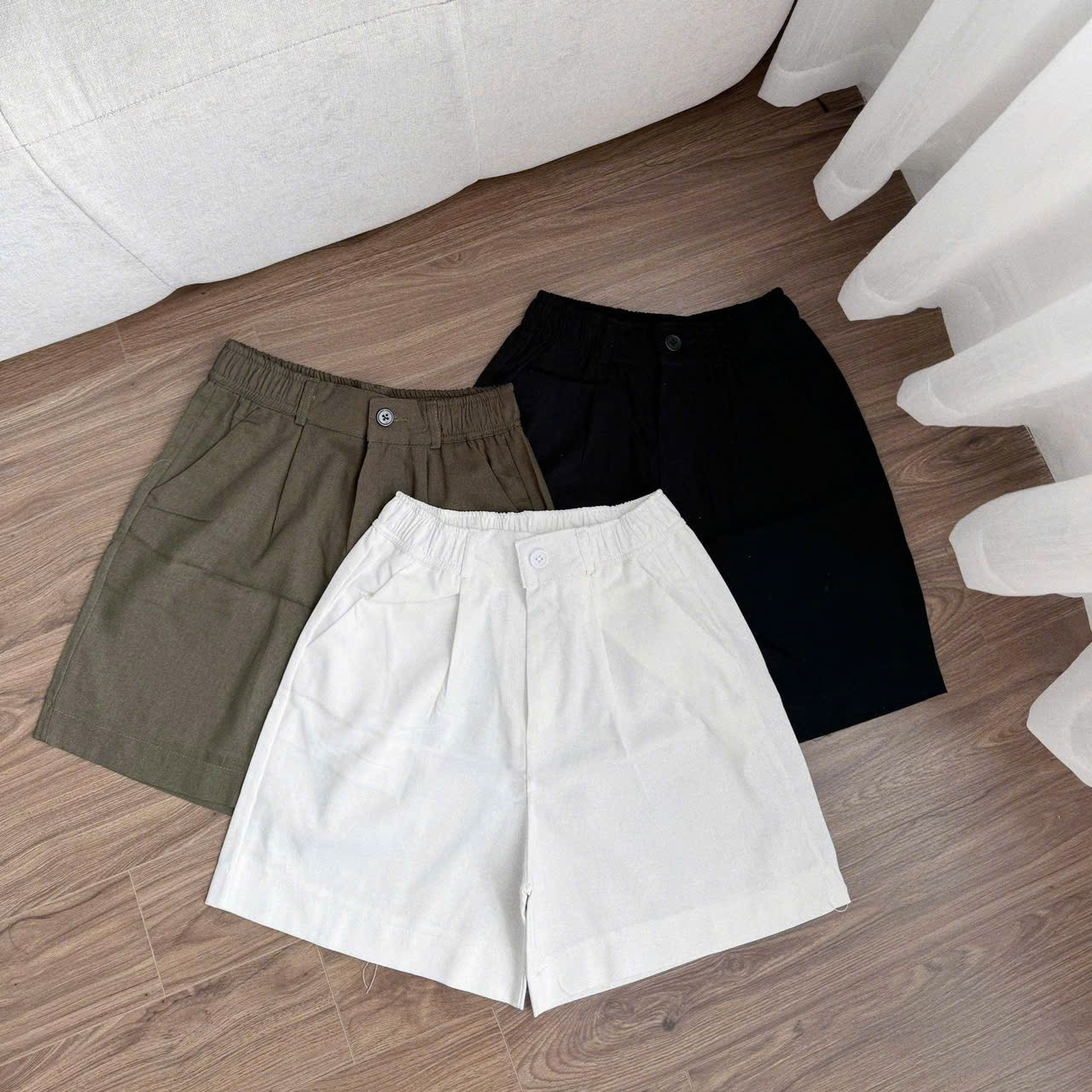 QNU692 - SET 3 QUẦN NỮ LIEN CHUN SAU đen xám trắng