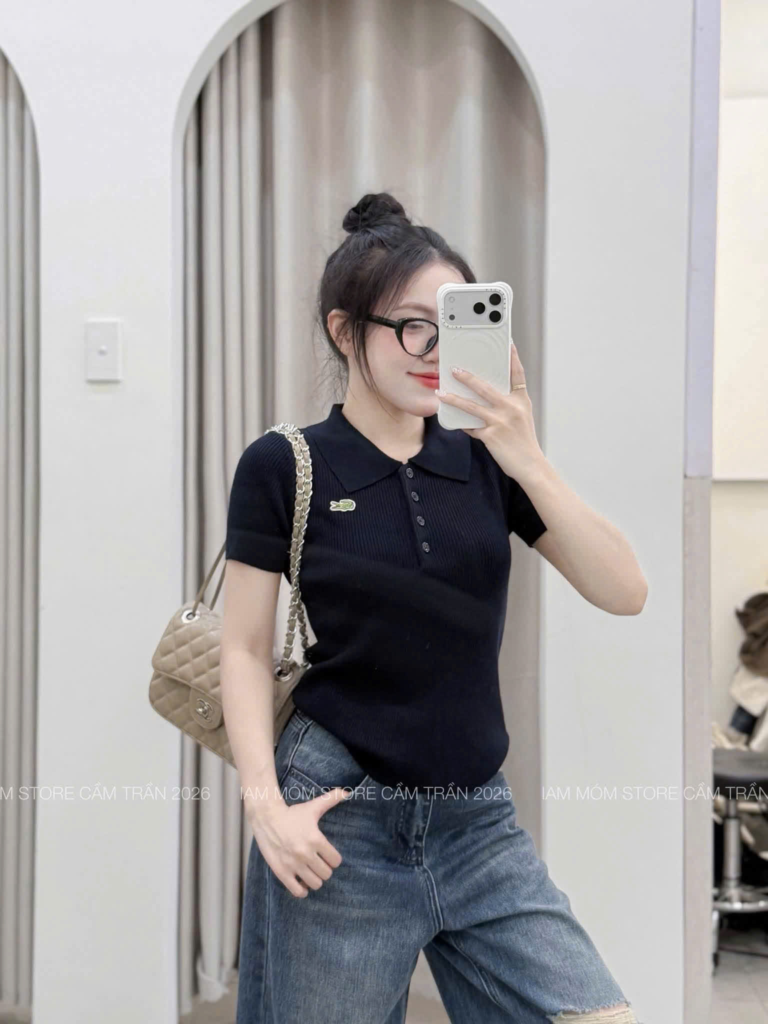 QNU716 - QUẦN JEANS SUÔNG XANH RÁCH GỐI M393
