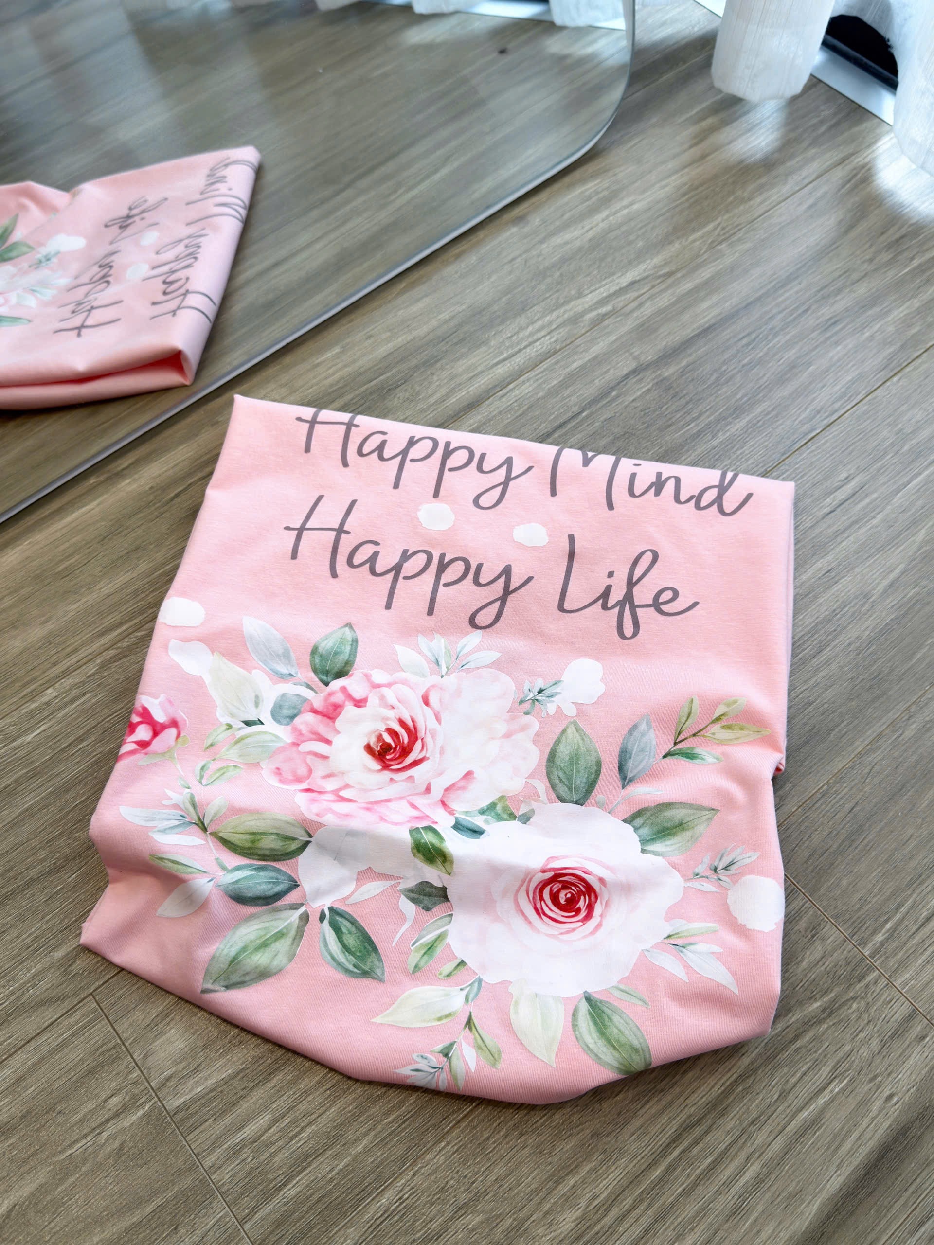 S299 - BỘ ĐÙI NỮ ÁO HỒNG HOA HAPPY LIFE QUẦN BE