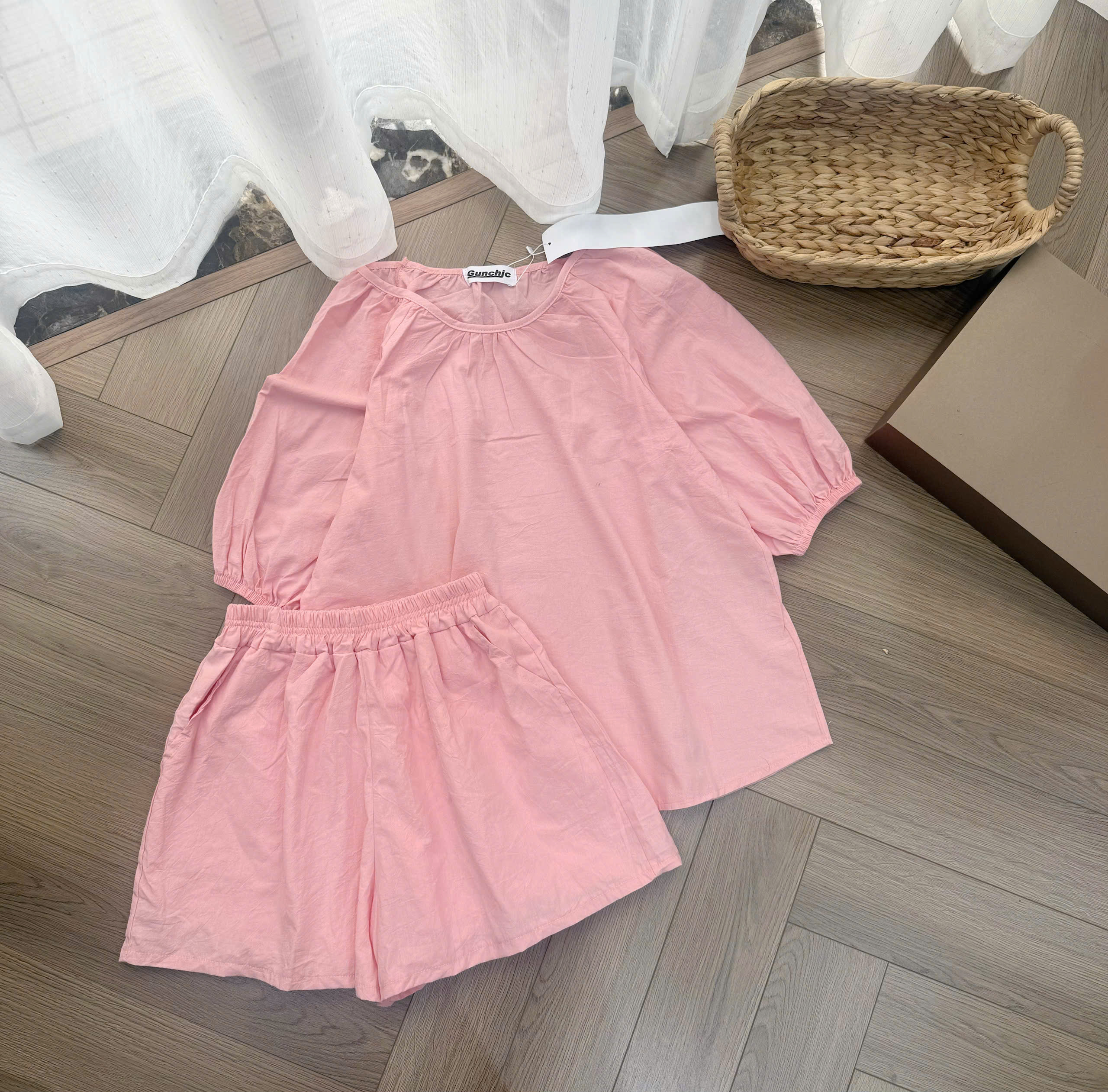 S326 - SET NỮ BABYDOLL HỒNG TAY LỠ QUẦN ĐÙI