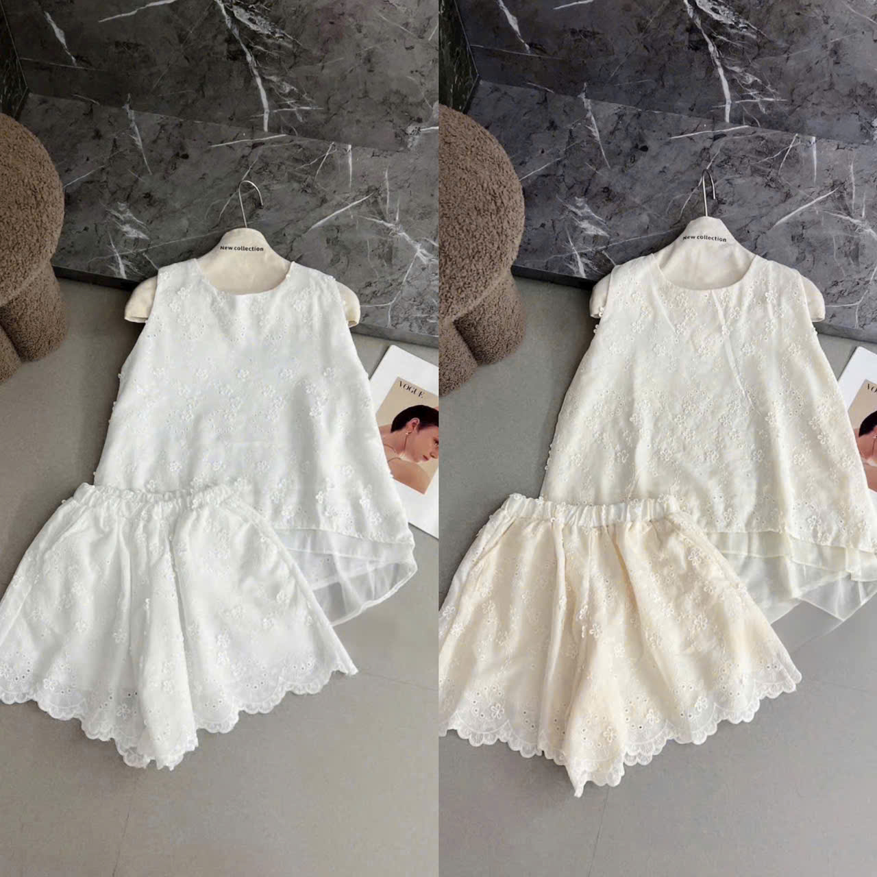 S336 - SET BỘ NỮ REN HOA 2 LỚP SÁT NÁCH
