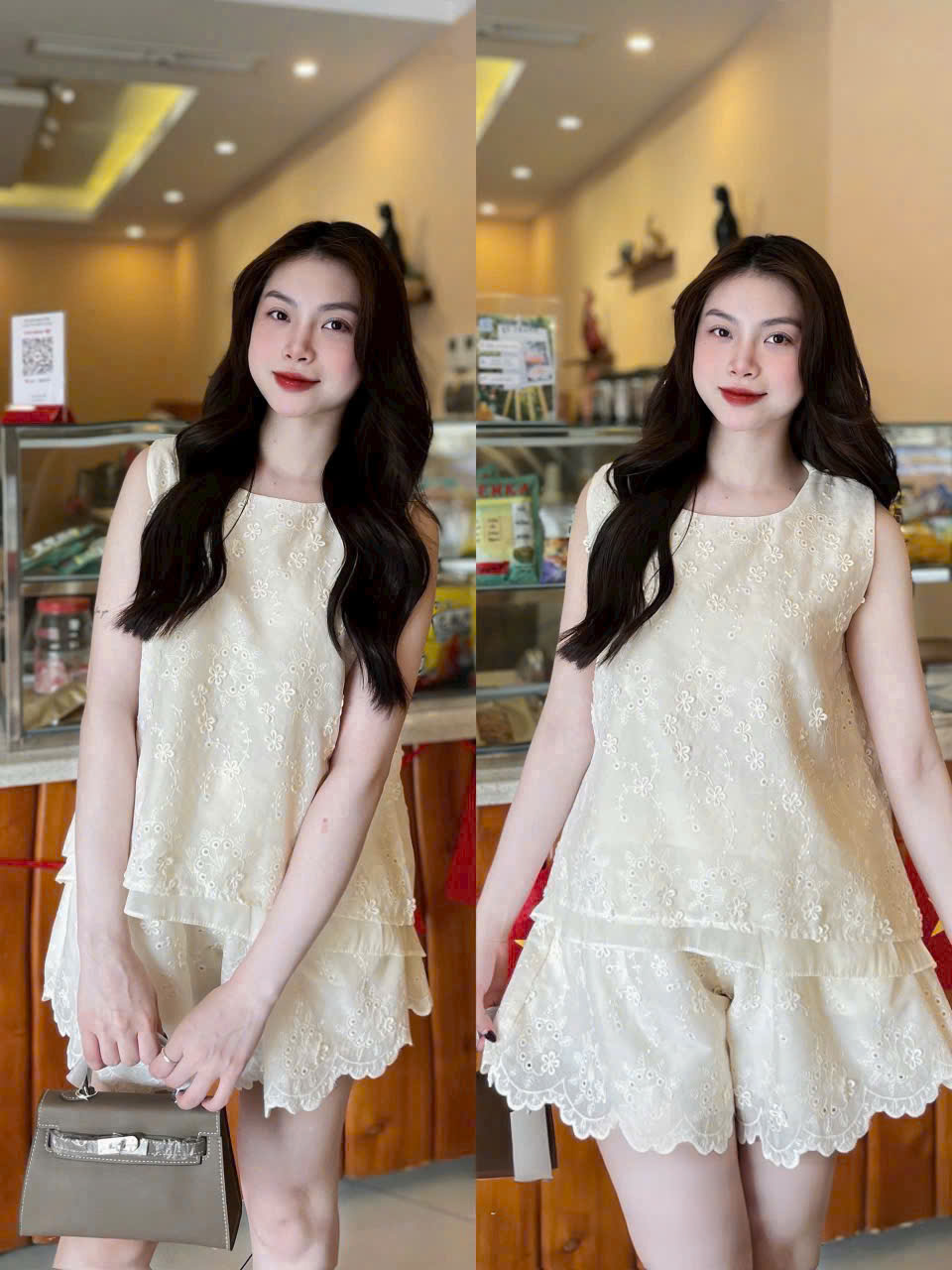 S336 - SET BỘ NỮ REN HOA 2 LỚP SÁT NÁCH