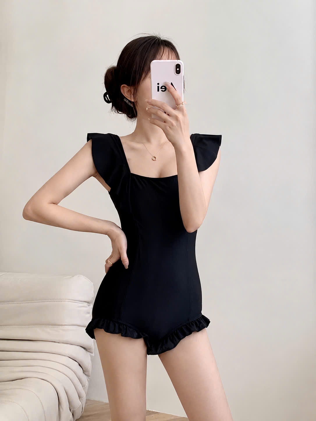 (chờ) S375 - SET BƠI NỮ BÈO VAI ĐEN CÓ ĐỆM NGỰC