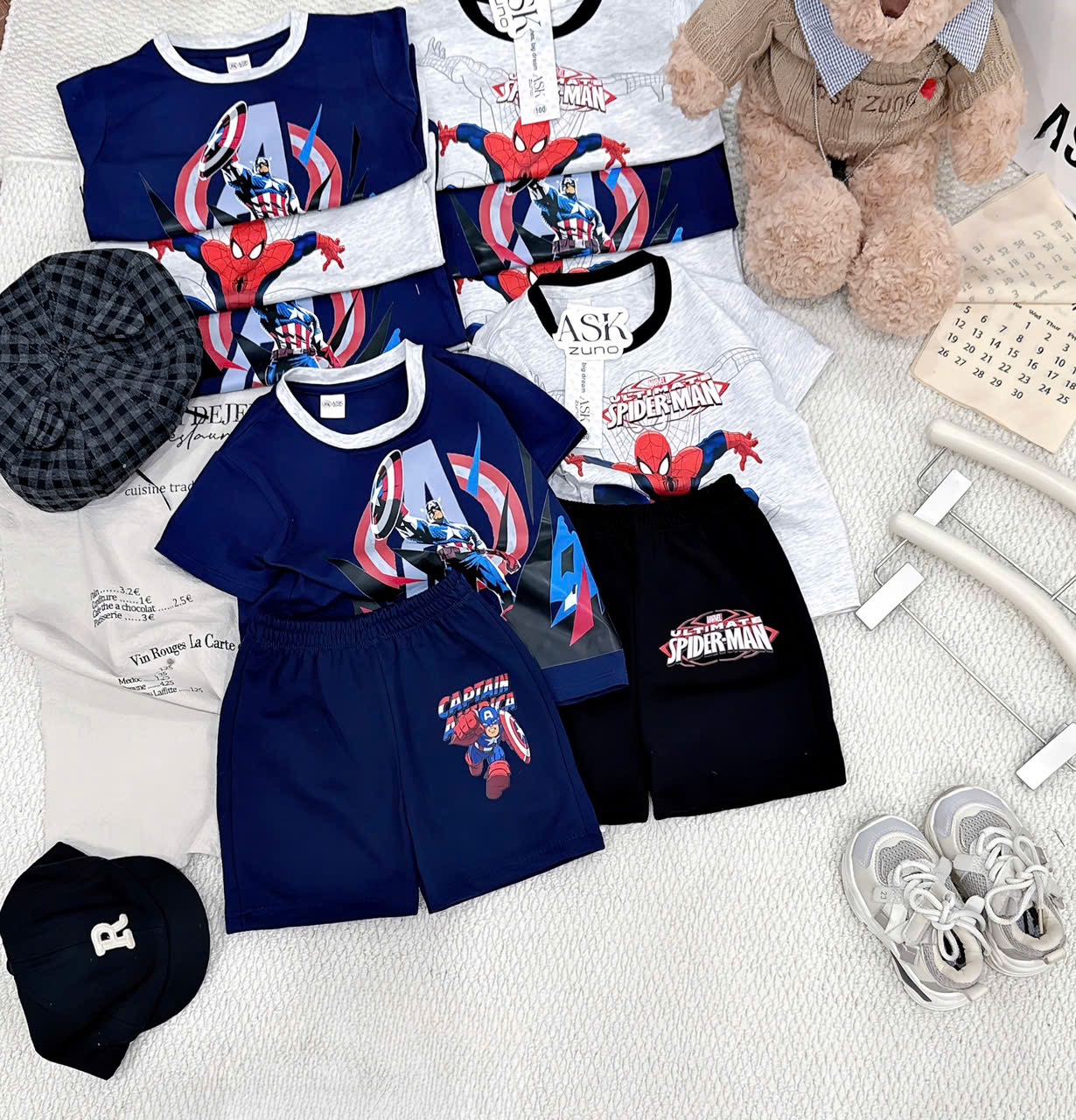 T166 - BỘ ĐÙI BÉ TRAI NHỆN SPIDERMAN PHỐI THAN GHI