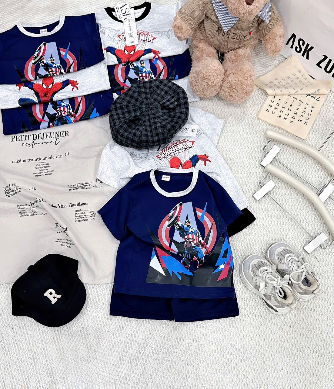 T166 - BỘ ĐÙI BÉ TRAI NHỆN SPIDERMAN PHỐI THAN GHI
