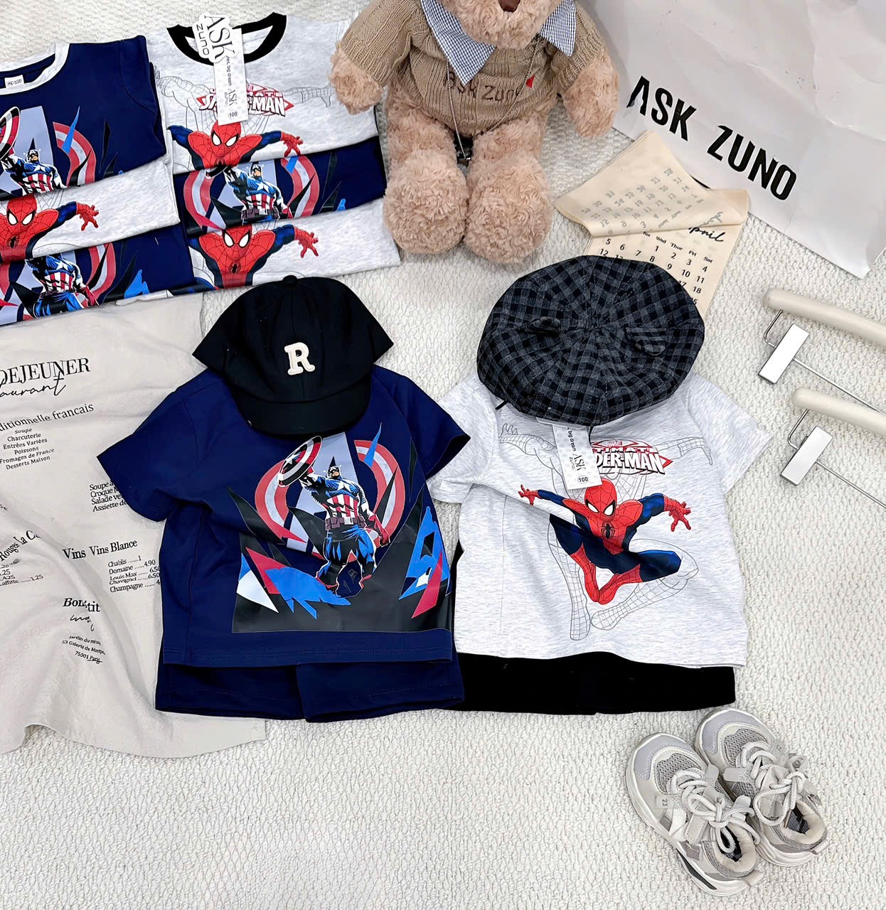 T166 - BỘ ĐÙI BÉ TRAI NHỆN SPIDERMAN PHỐI THAN GHI