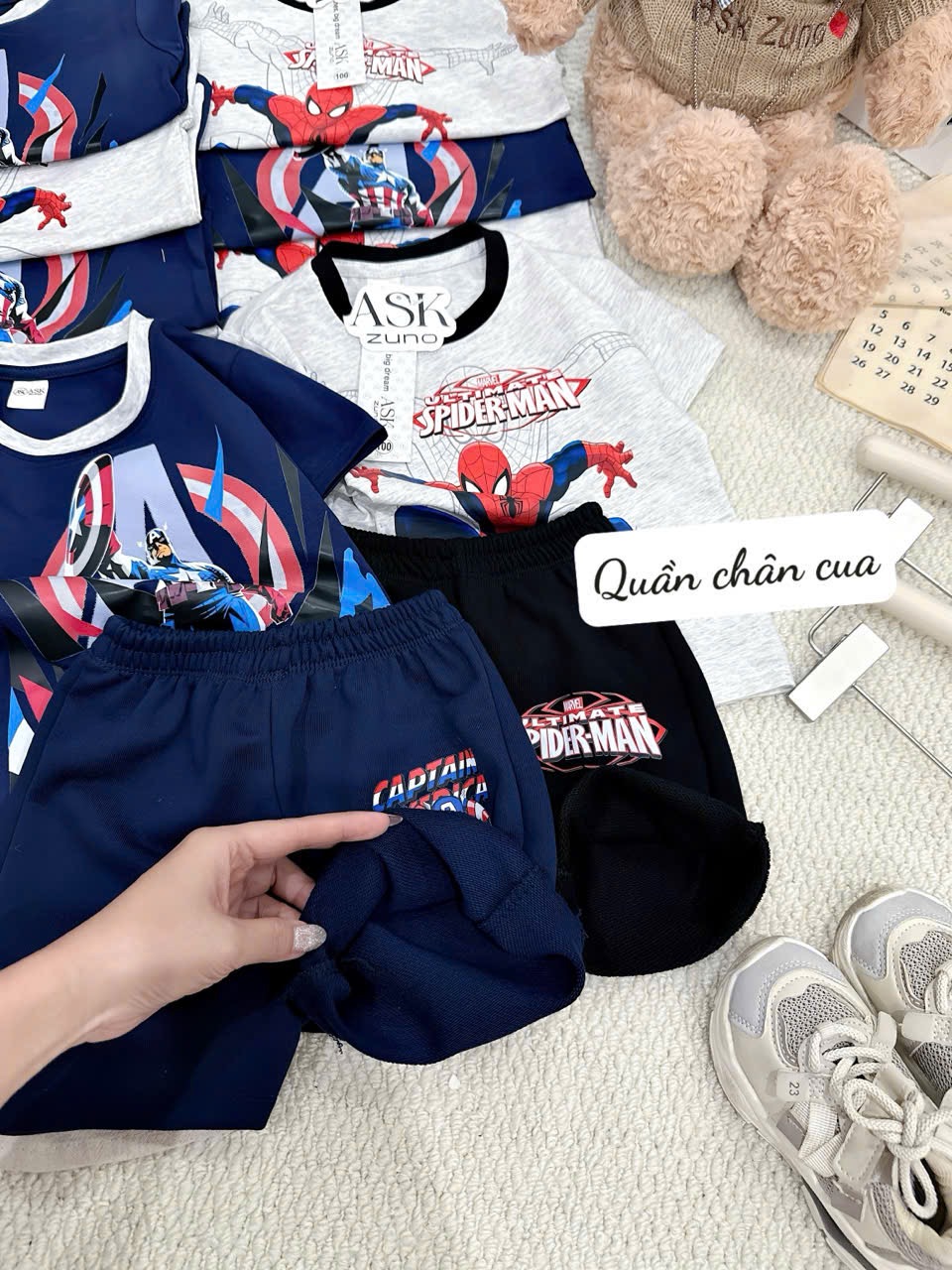 T166 - BỘ ĐÙI BÉ TRAI NHỆN SPIDERMAN PHỐI THAN GHI