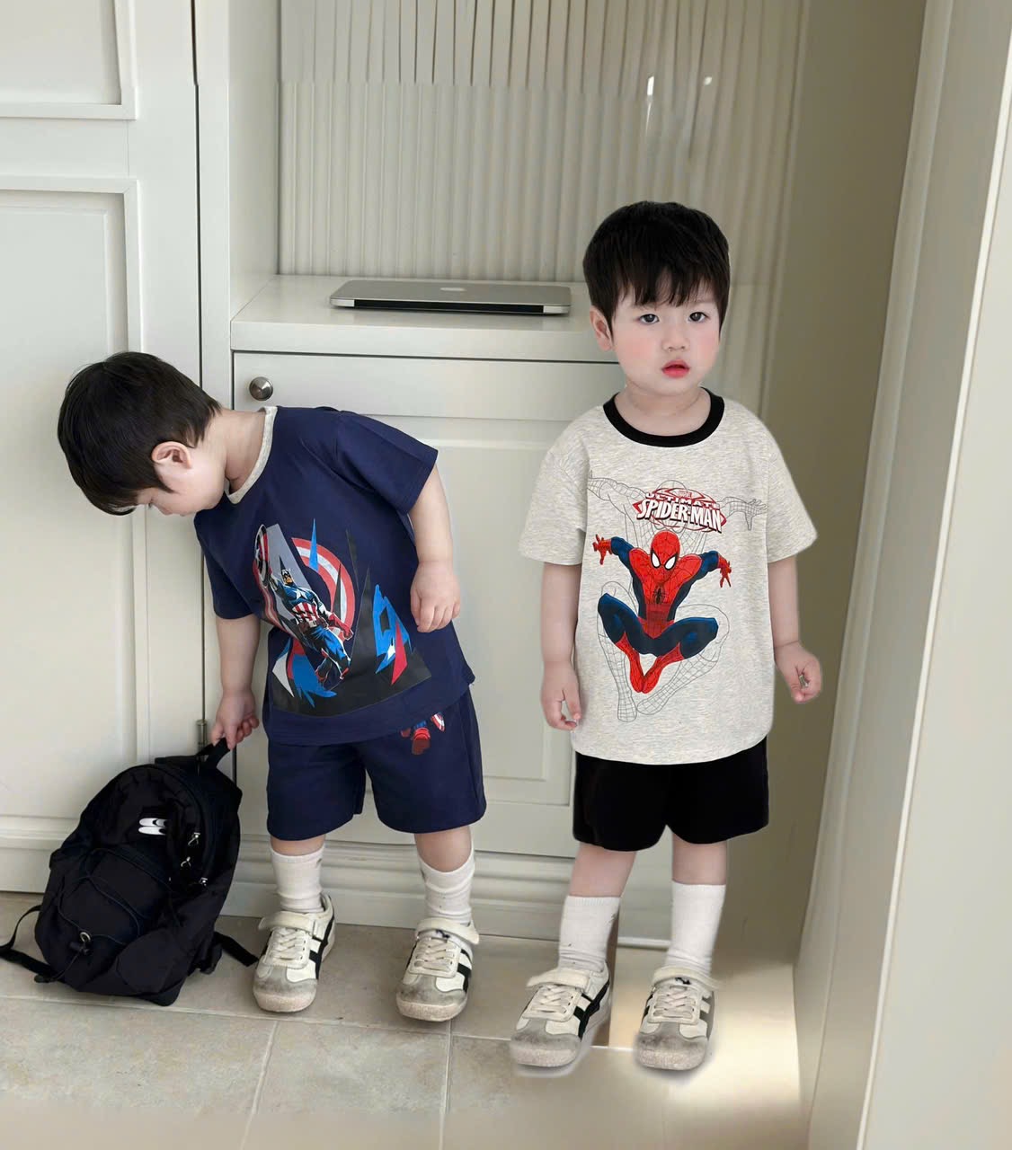 T166 - BỘ ĐÙI BÉ TRAI NHỆN SPIDERMAN PHỐI THAN GHI