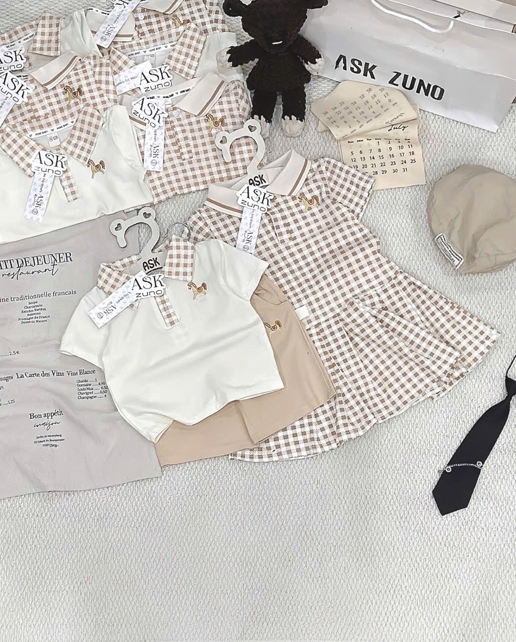 T196 - SET BÉ TRAI GÁI MÀU BE NGỰA PHỐI KẺ CARO