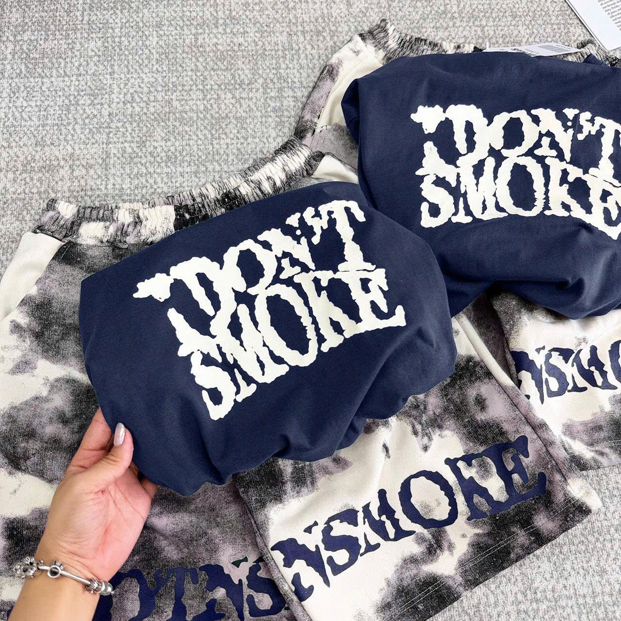 T210 - BỘ ĐÙI BÉ TRAI SIZE ĐẠI ÁO THAN SMOKE QUẦN LOANG