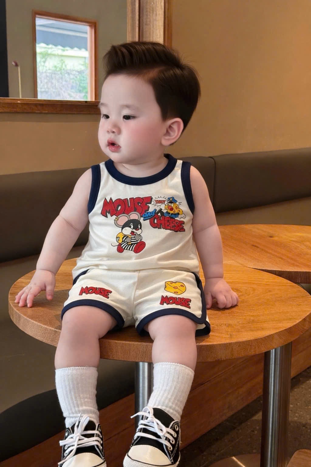 T238 - SET 2 BỘ ĐÙI BÉ TRAI BA LỖ MOUSE CHEESE than be