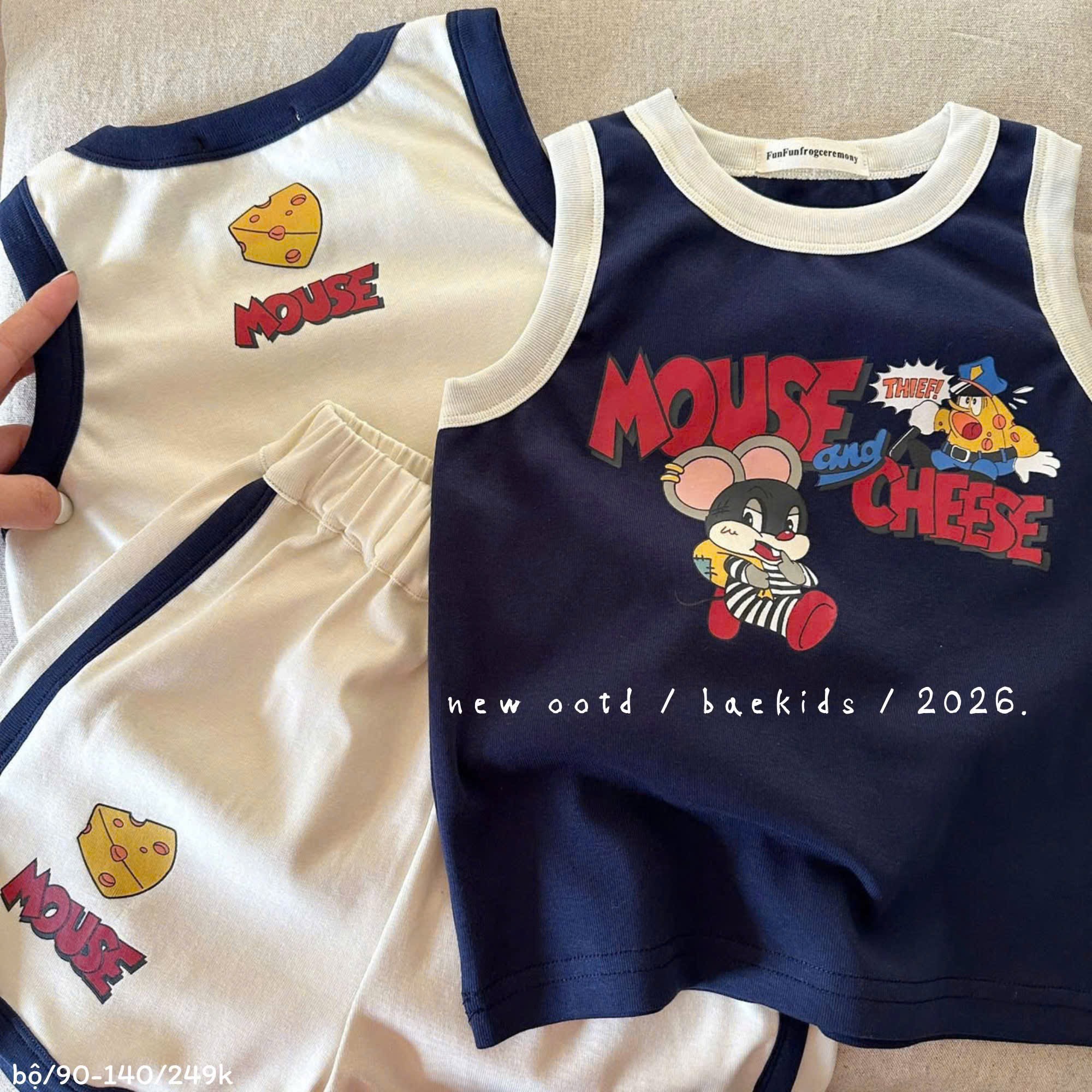 T238 - SET 2 BỘ ĐÙI BÉ TRAI BA LỖ MOUSE CHEESE than be