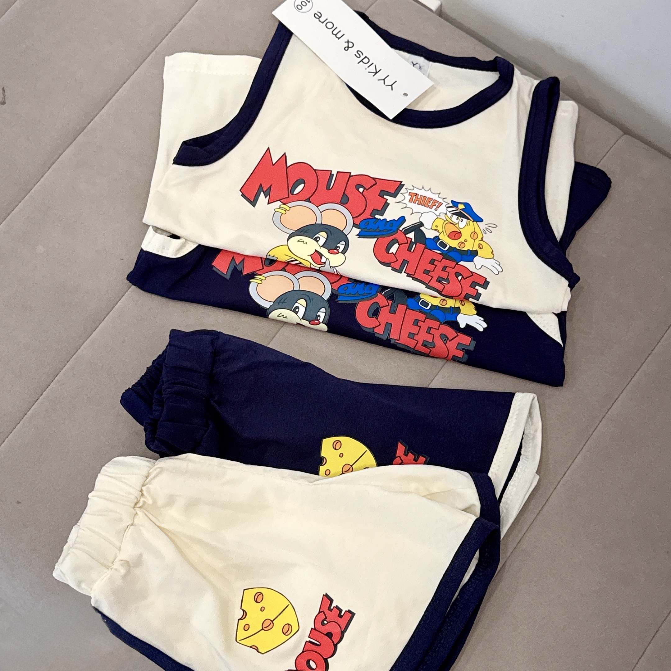 T238 - SET 2 BỘ ĐÙI BÉ TRAI BA LỖ MOUSE CHEESE than be