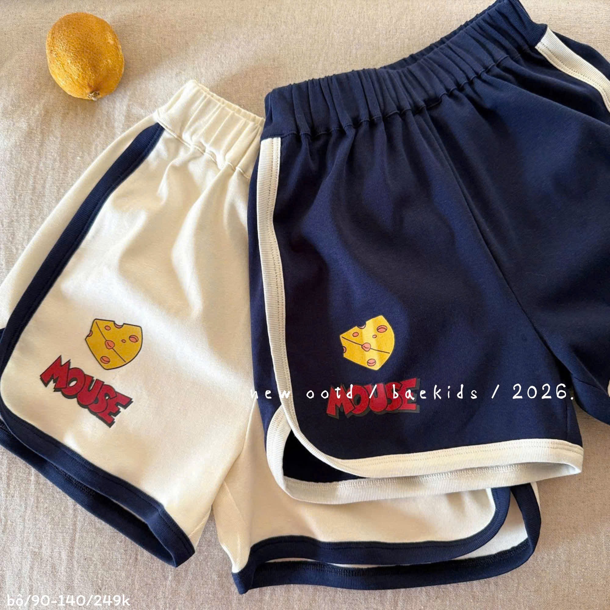T238 - SET 2 BỘ ĐÙI BÉ TRAI BA LỖ MOUSE CHEESE than be