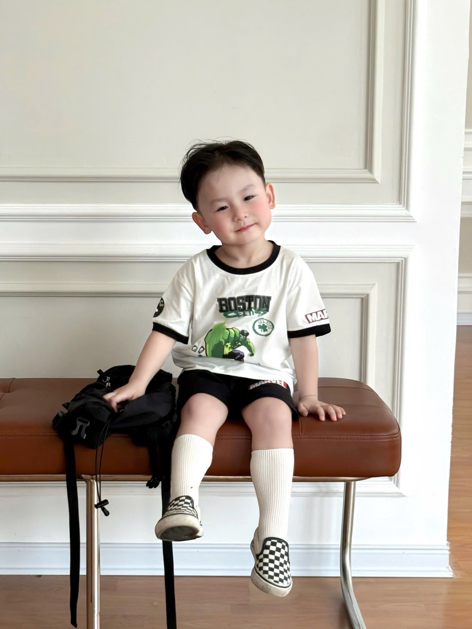 T241 - SET 2 BỘ ĐÙI BÉ TRAI SPIDERMAN BOSTON đen trắng