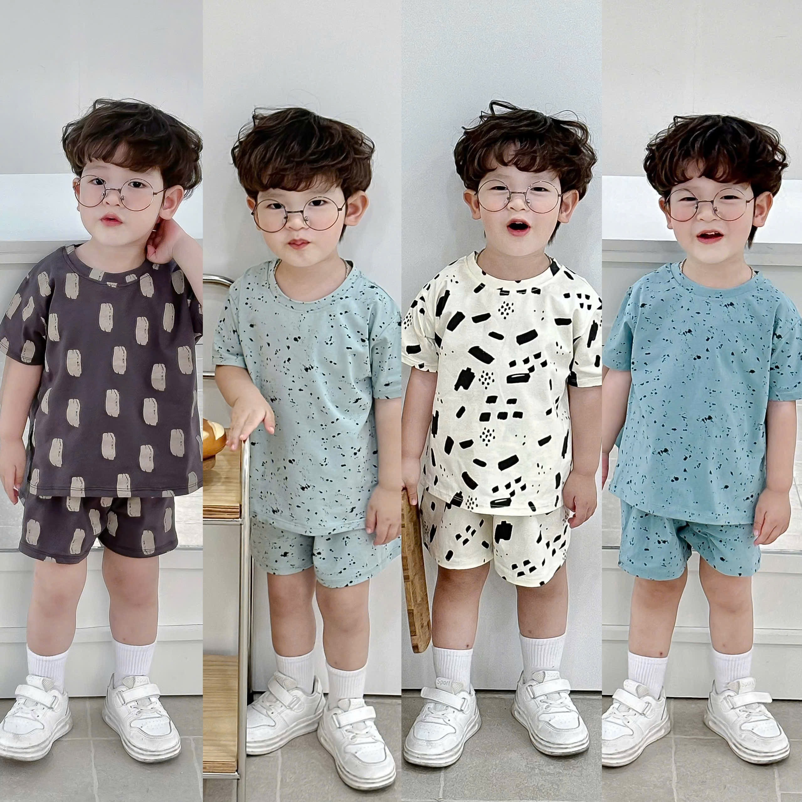 T255 - SET 2 BỘ ĐÙI BÉ TRAI VẰN CHẤM
