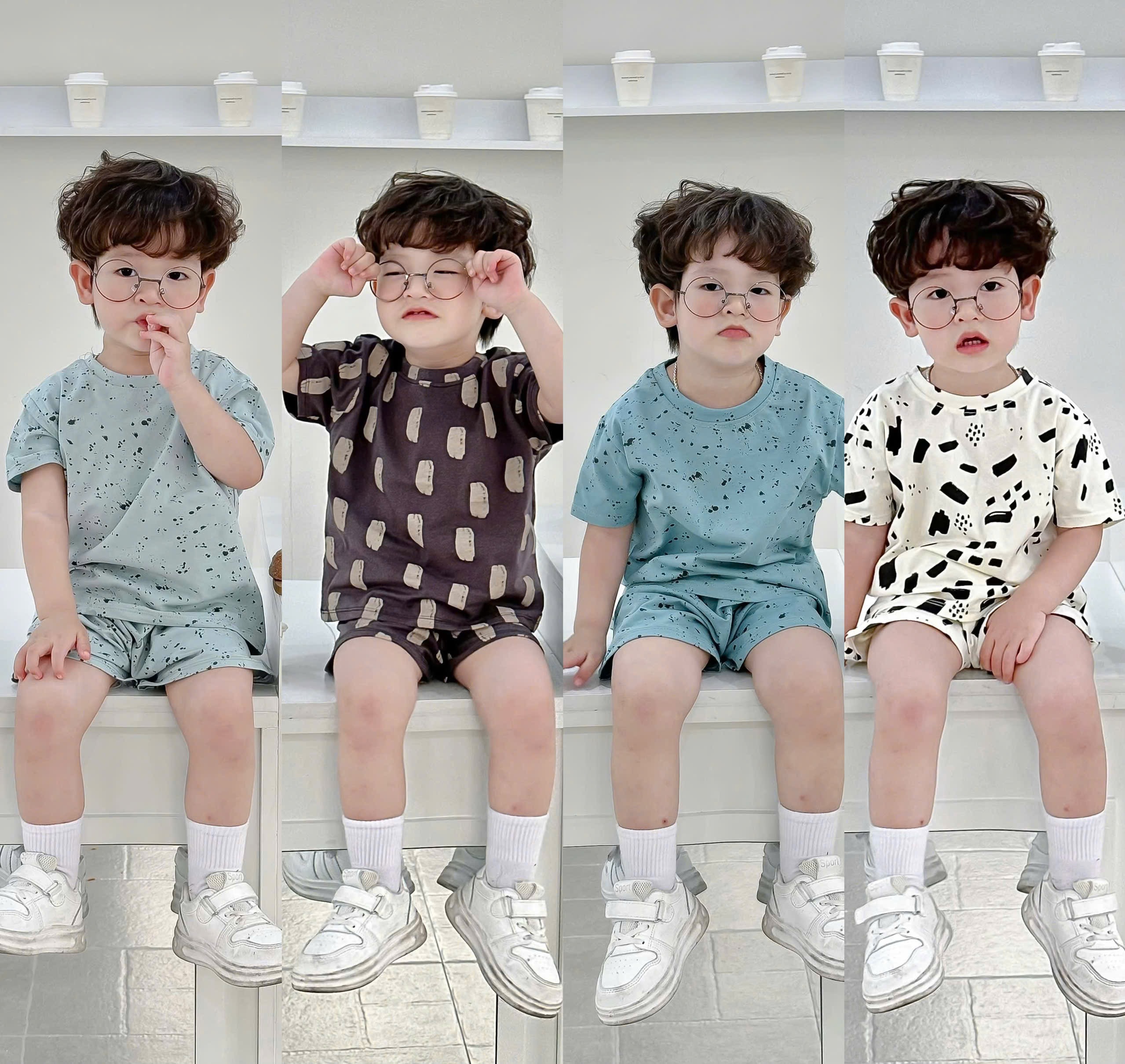 T255 - SET 2 BỘ ĐÙI BÉ TRAI VẰN CHẤM