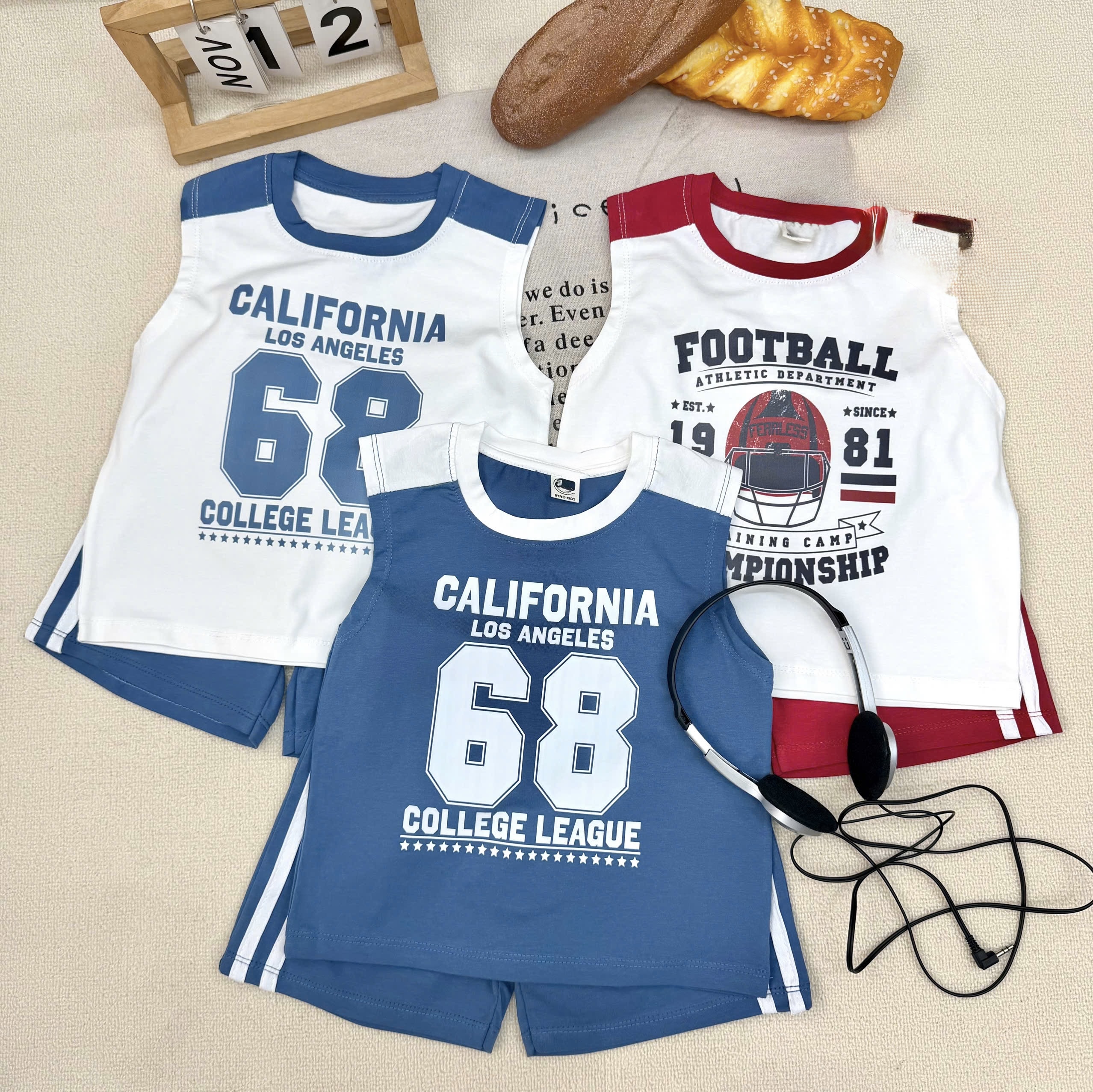 T264 - SET 3 BỘ ĐÙI BÉ TRAI BA LỖ CALIFORNIA 68