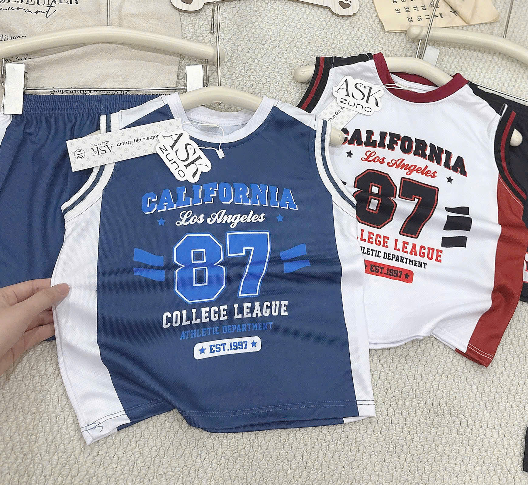 T269 - SET 2 BỘ ĐÙI BÉ TRAI THỂ THAO CALIFORNIA 87