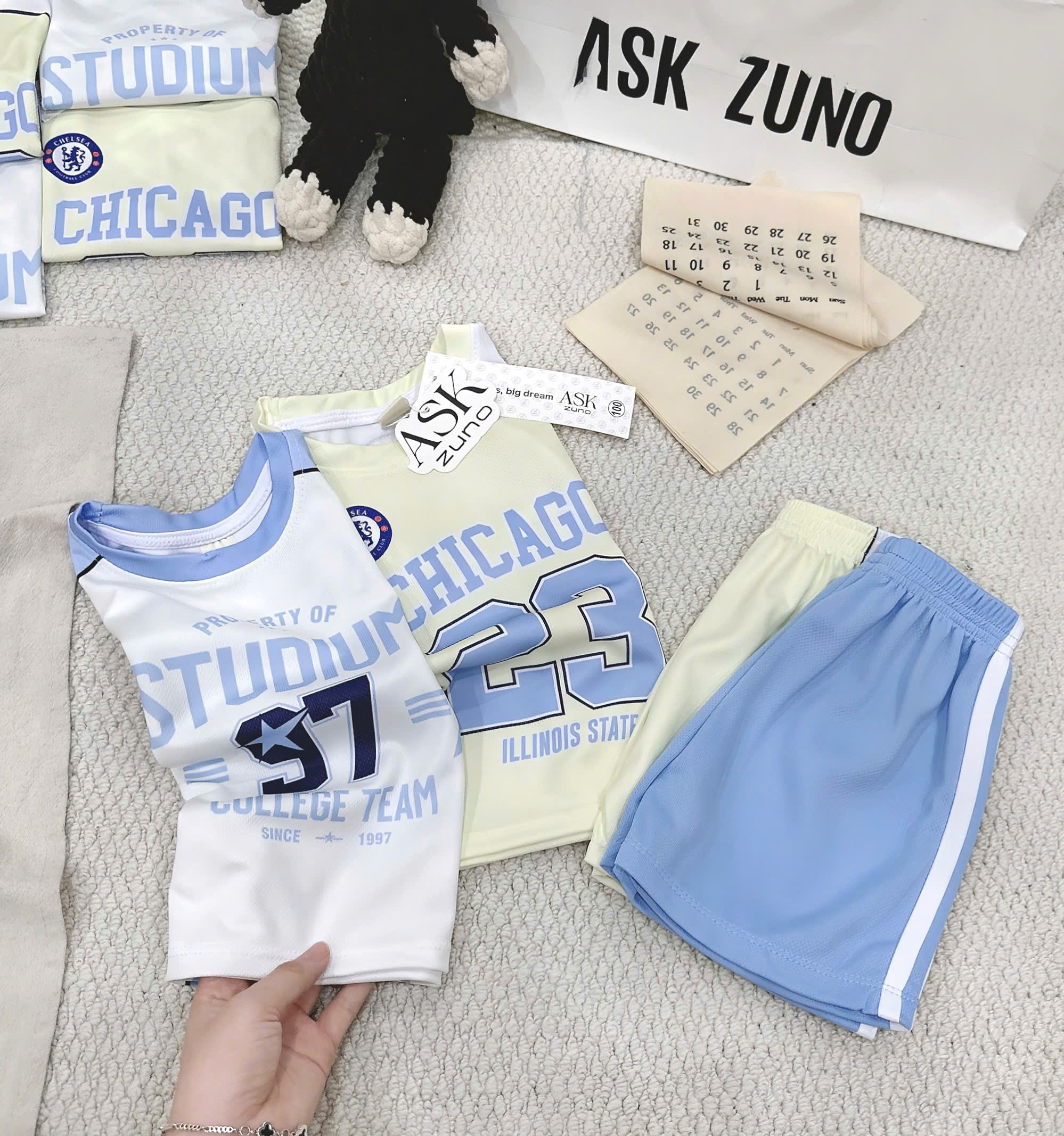 T277 - SET 2 BỘ ĐÙI BÉ TRAI BA LỖ THÔNG HƠI CHICAOGO 2397