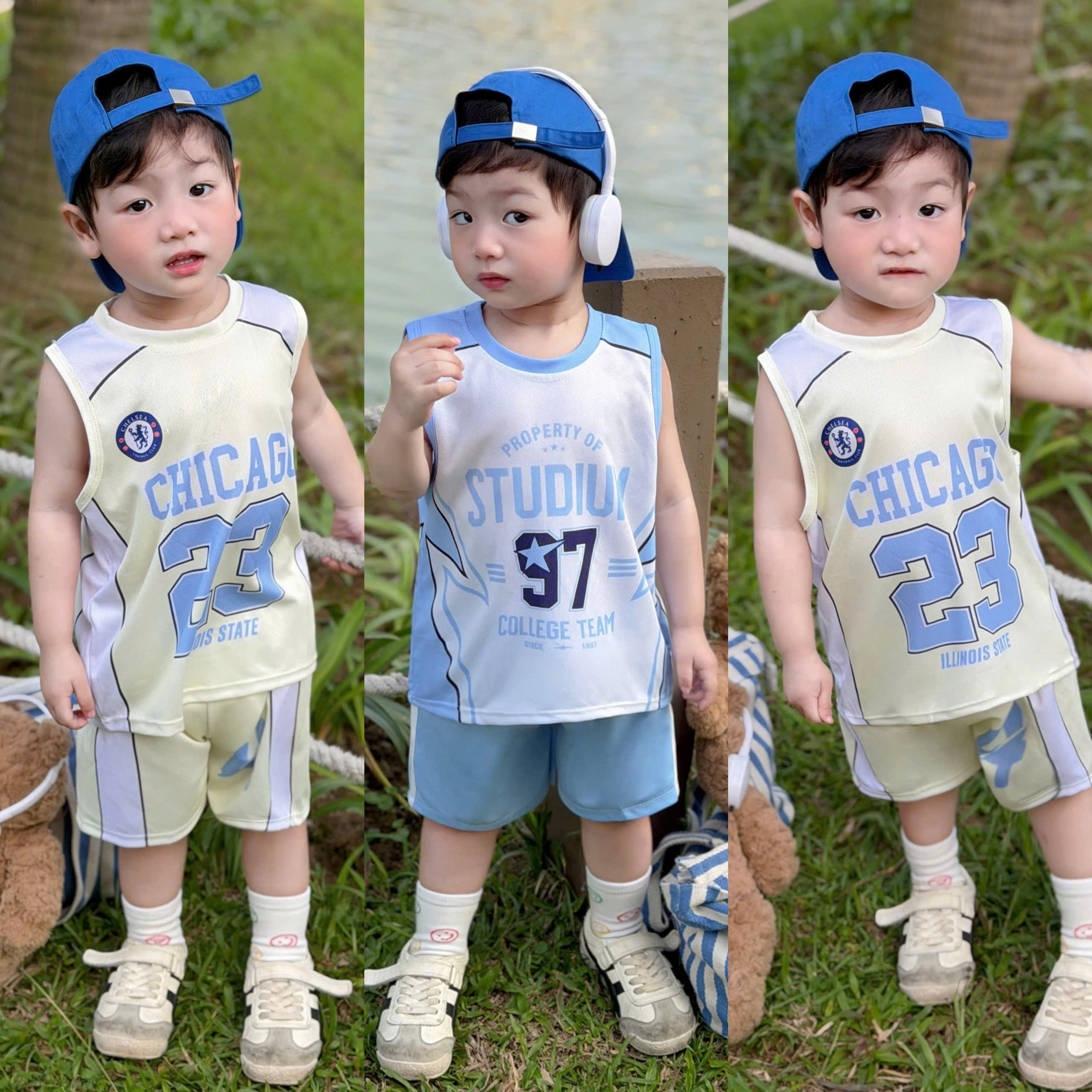 T277 - SET 2 BỘ ĐÙI BÉ TRAI BA LỖ THÔNG HƠI CHICAOGO 2397