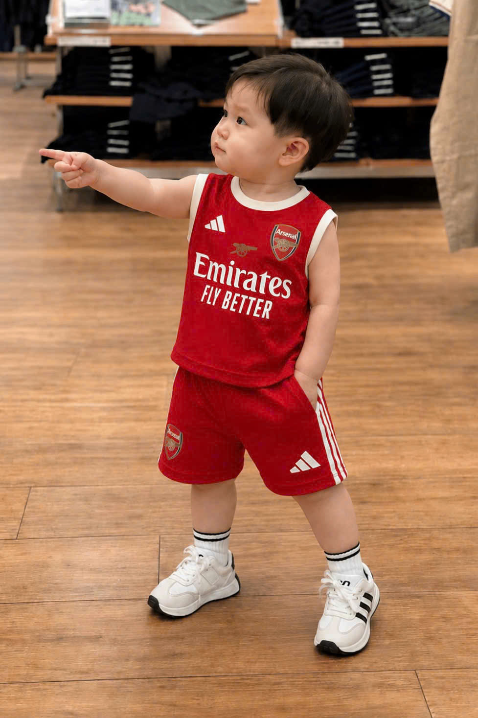 T291 - SET 2 BỘ ĐÙI BÉ TRAI BA LỖ Emirates xanh đỏ