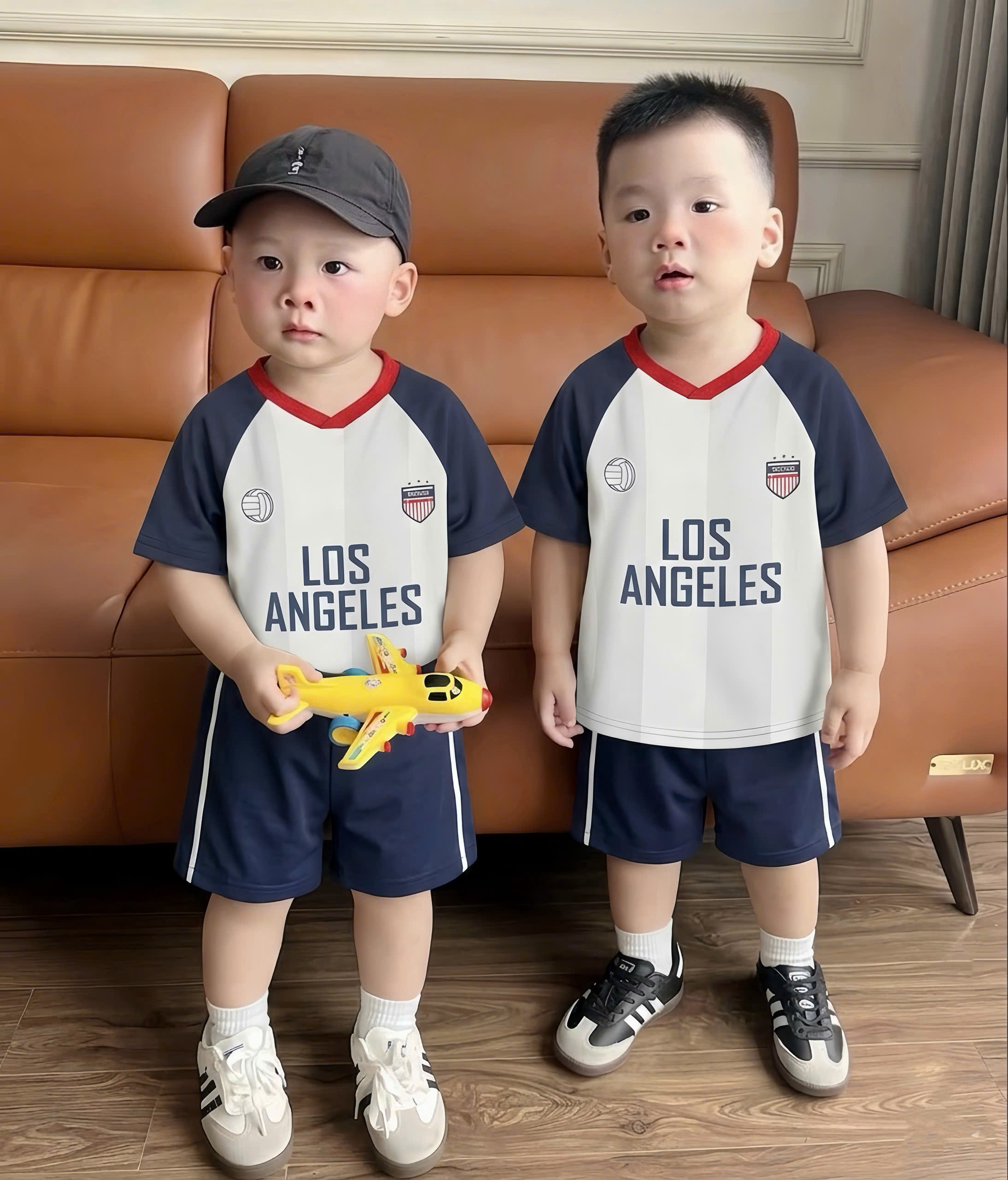 T314 - BỘ ĐÙI BÉ TRAI THỂ THAO LOS ANGELES TRẮNG PHỐI THAN