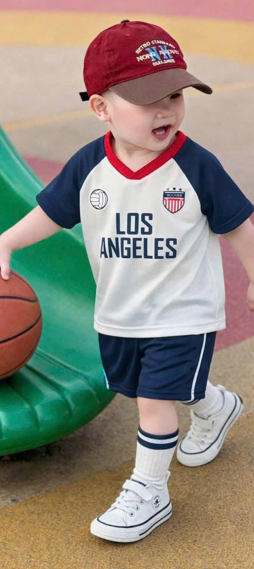 T314 - BỘ ĐÙI BÉ TRAI THỂ THAO LOS ANGELES TRẮNG PHỐI THAN