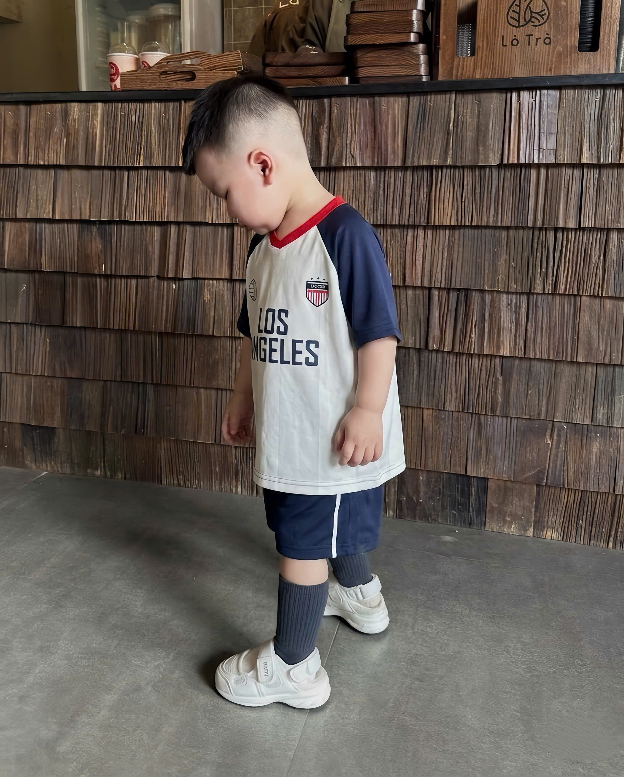 T314 - BỘ ĐÙI BÉ TRAI THỂ THAO LOS ANGELES TRẮNG PHỐI THAN