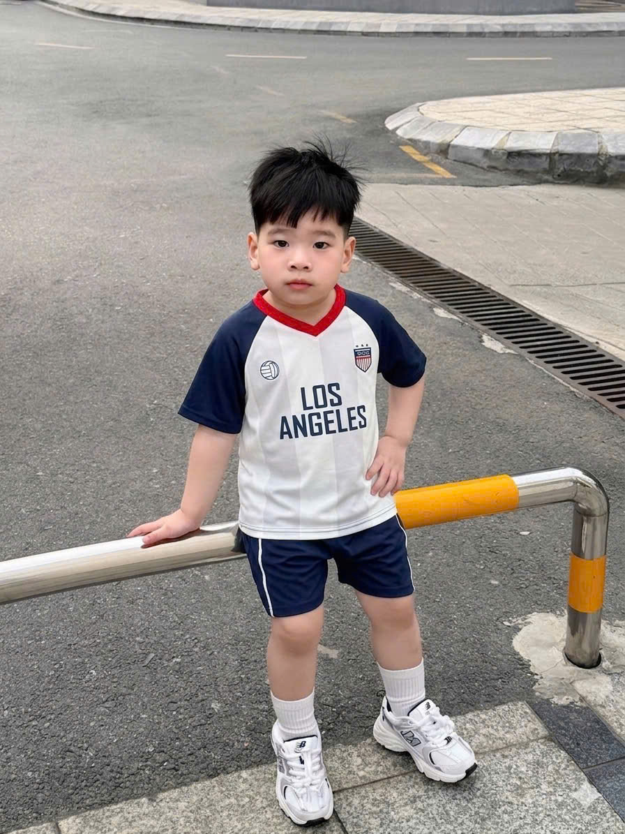 T314 - BỘ ĐÙI BÉ TRAI THỂ THAO LOS ANGELES TRẮNG PHỐI THAN