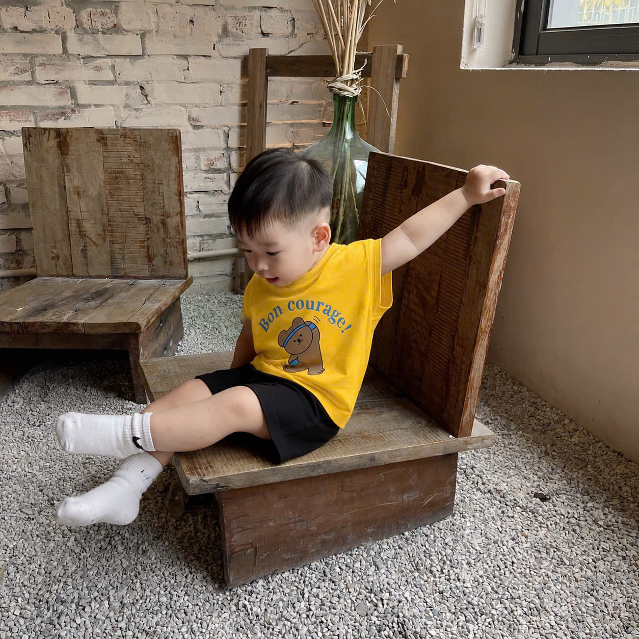 T322 - SET 3 BỘ ĐÙI BÉ TRAI BA LỖ SỐ 10 đen vàng trắng