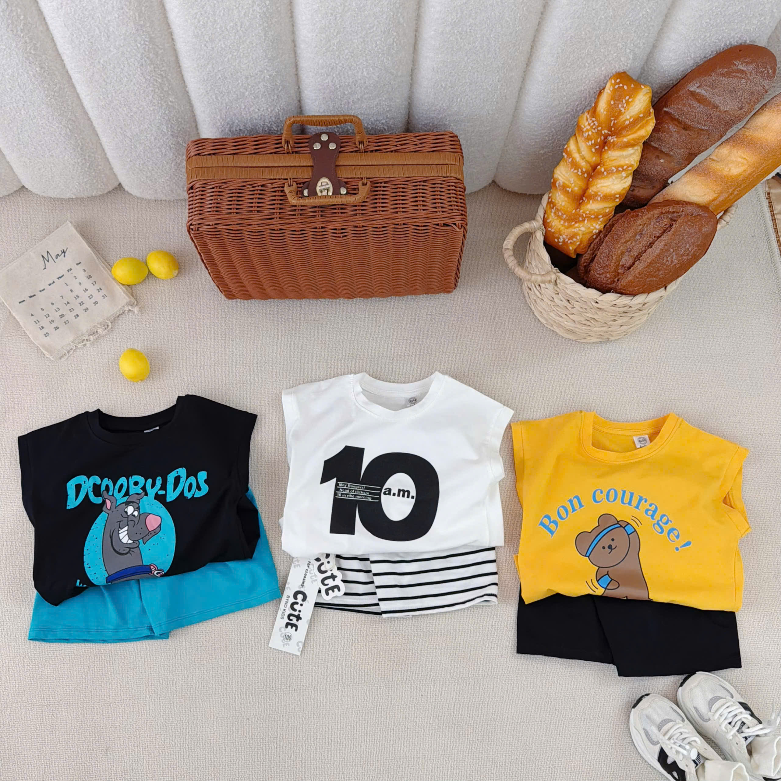 T322 - SET 3 BỘ ĐÙI BÉ TRAI BA LỖ SỐ 10 đen vàng trắng