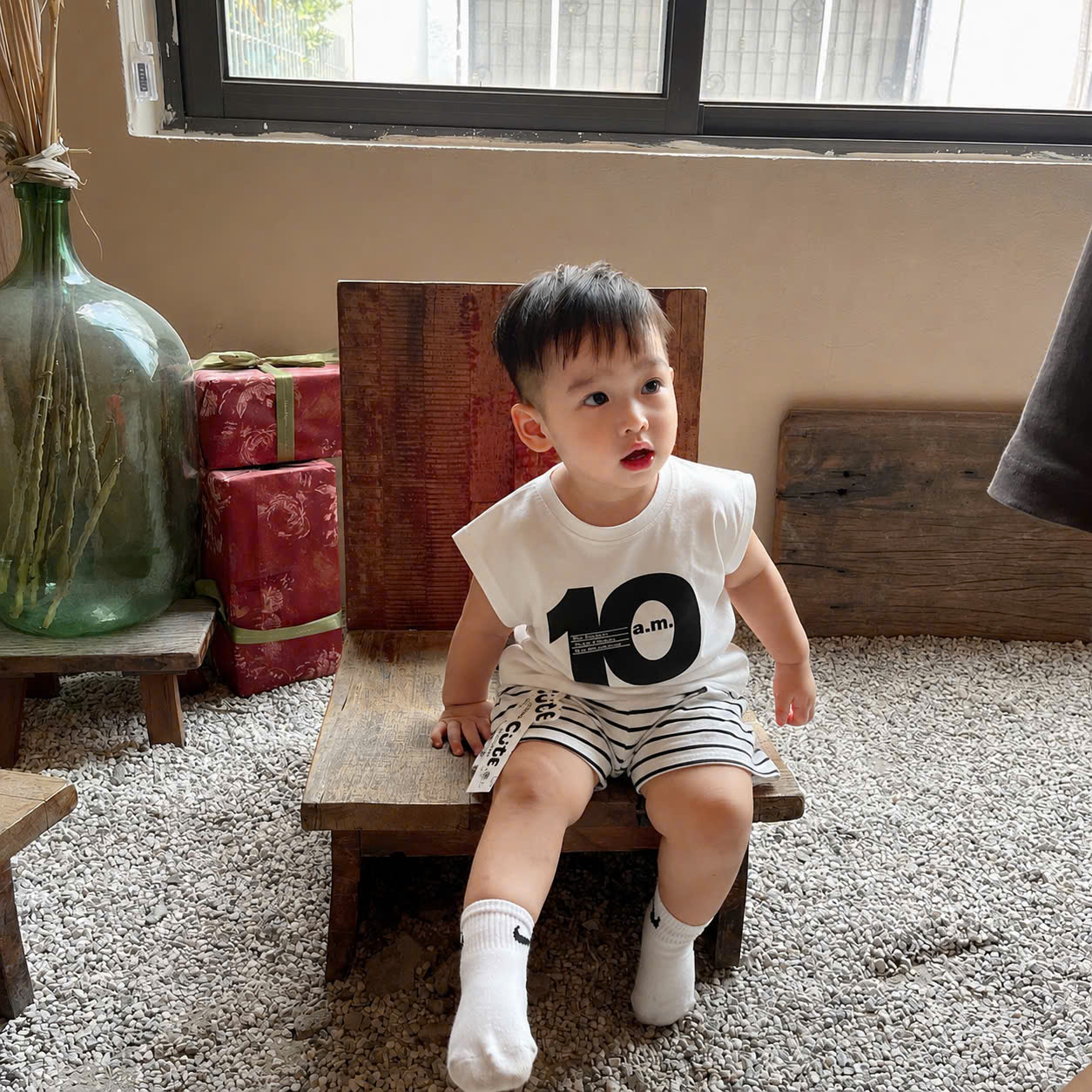 T322 - SET 3 BỘ ĐÙI BÉ TRAI BA LỖ SỐ 10 đen vàng trắng