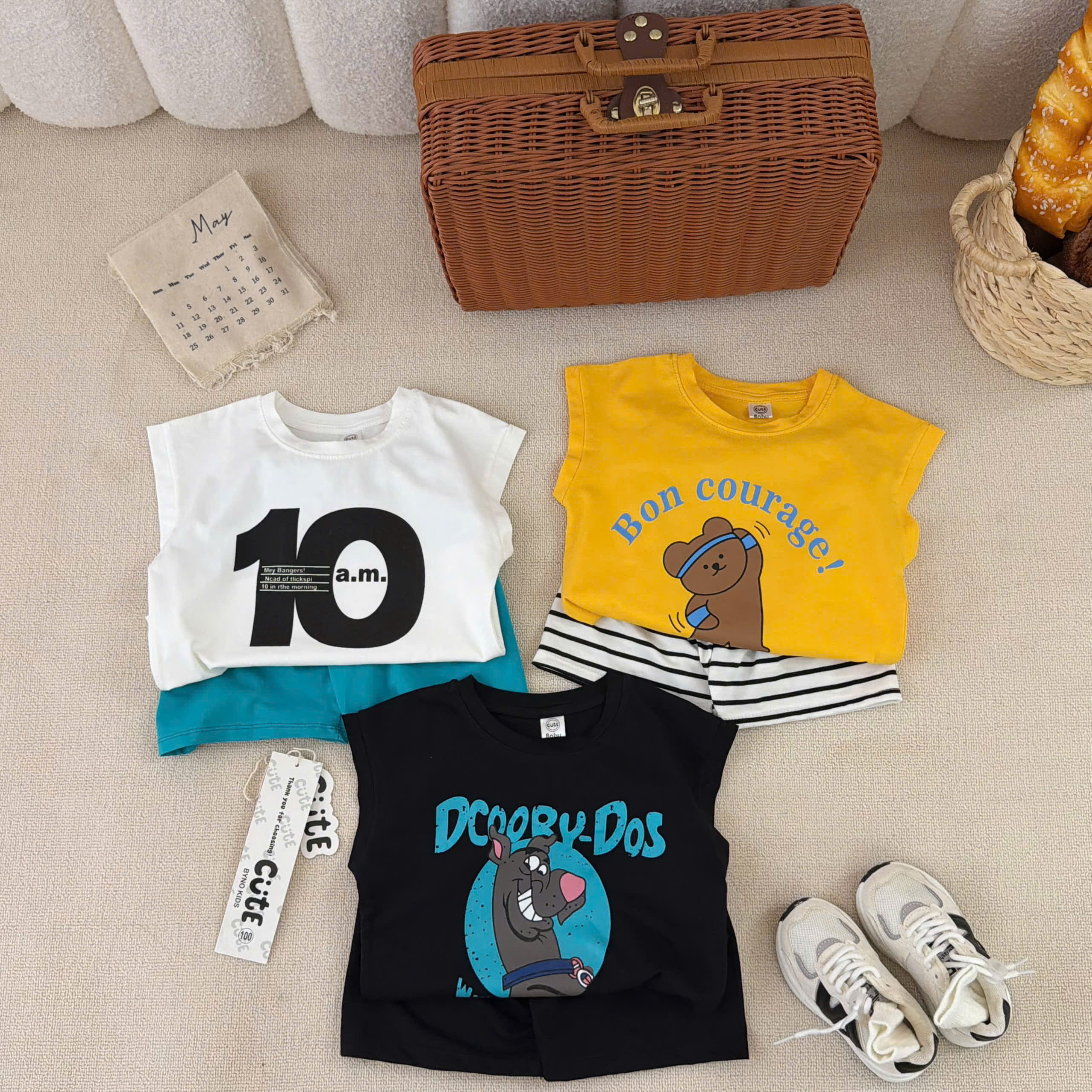 T322 - SET 3 BỘ ĐÙI BÉ TRAI BA LỖ SỐ 10 đen vàng trắng