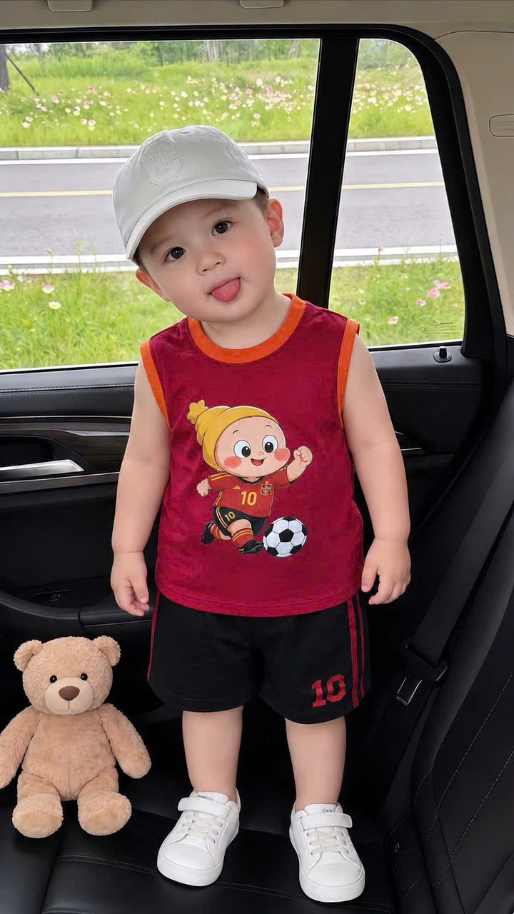 T335 - SET 3 BỘ ĐÙI BÉ TRAI BA LỖ WORLD CUP xanh đỏ be
