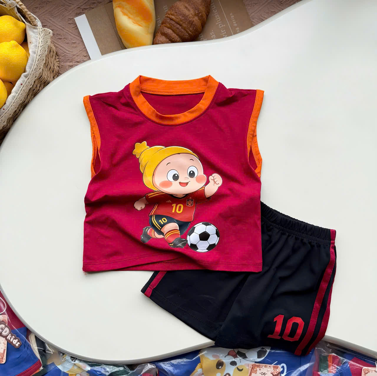 T335 - SET 3 BỘ ĐÙI BÉ TRAI BA LỖ WORLD CUP xanh đỏ be