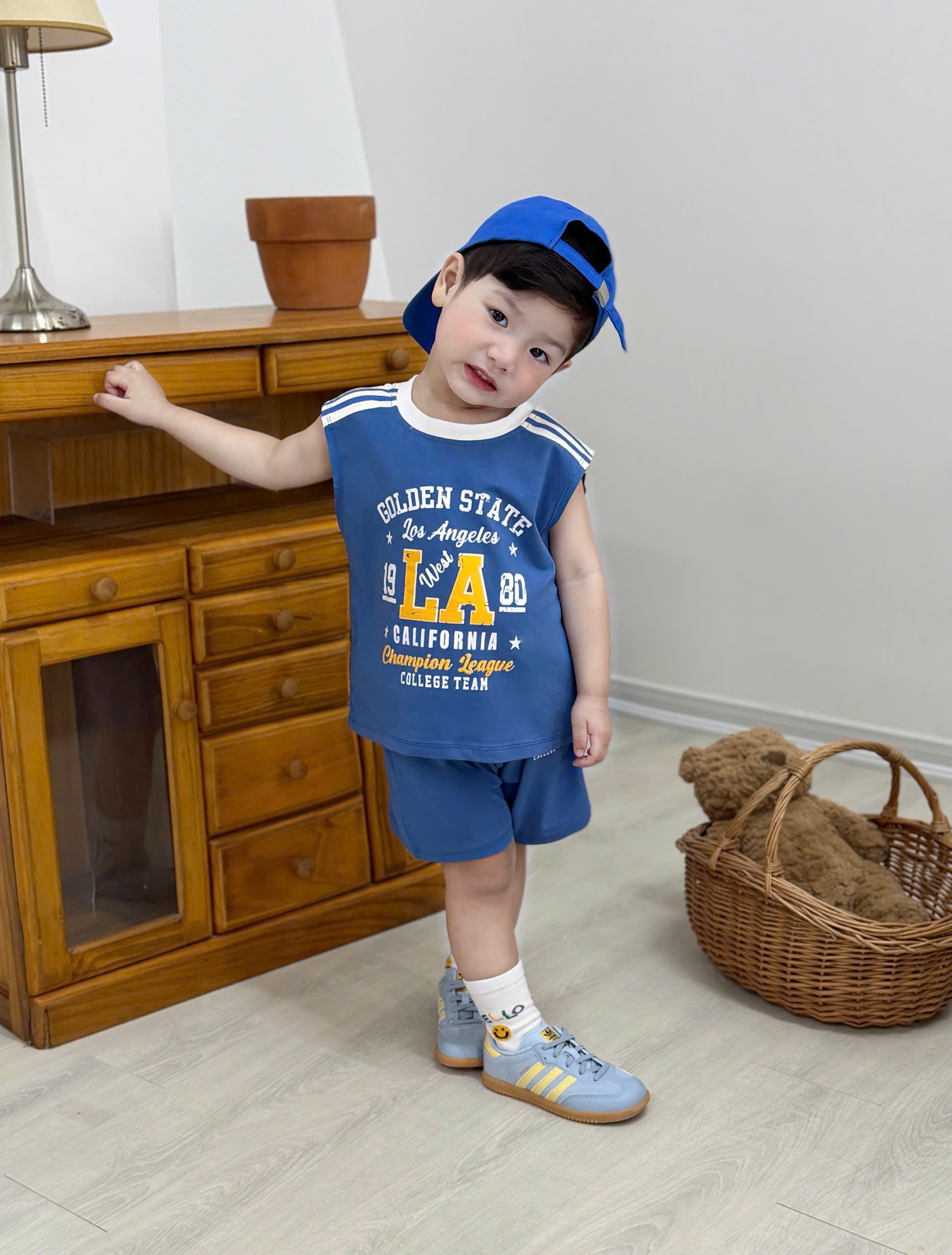 T336 - SET 3 BỘ ĐÙI BÉ TRAI BA LỖ NYC 53 xanh vàng trắng
