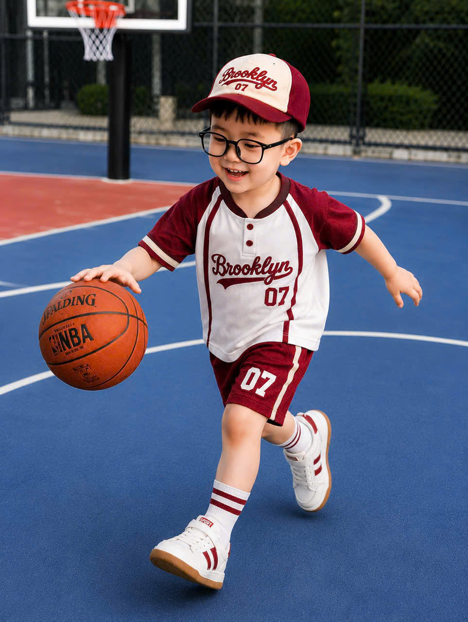 T338 - BỘ ĐÙI BÉ TRAI CỔ TÀU Brooklyn 07 KÈM MŨ