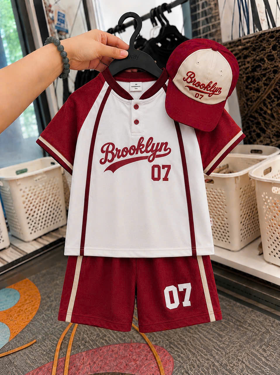T338 - BỘ ĐÙI BÉ TRAI CỔ TÀU Brooklyn 07 KÈM MŨ
