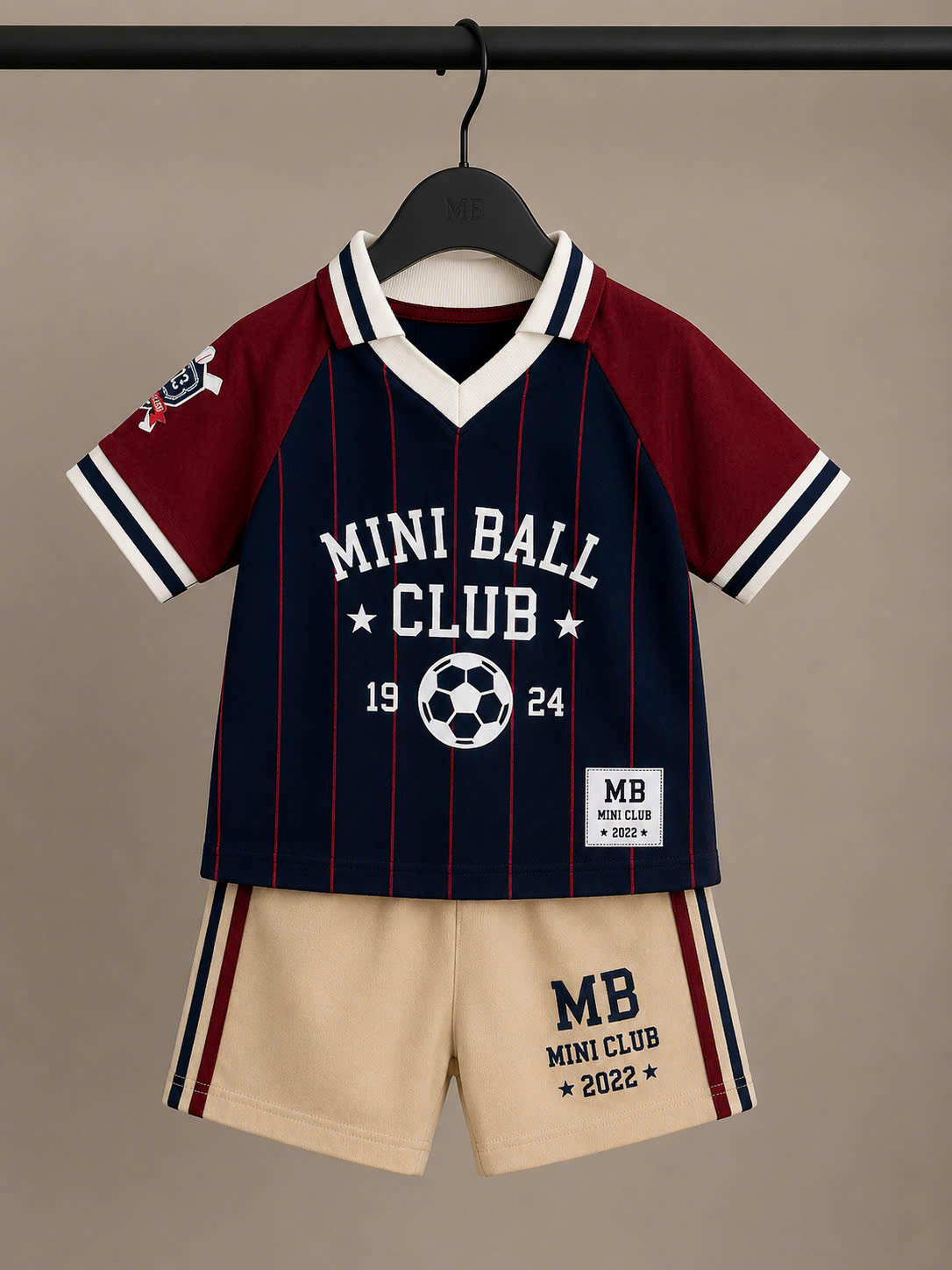 T340 - BỘ ĐÙI BÉ TRAI ÁO POLO MINI BALL THAN QUẦN BE KÈM MŨ