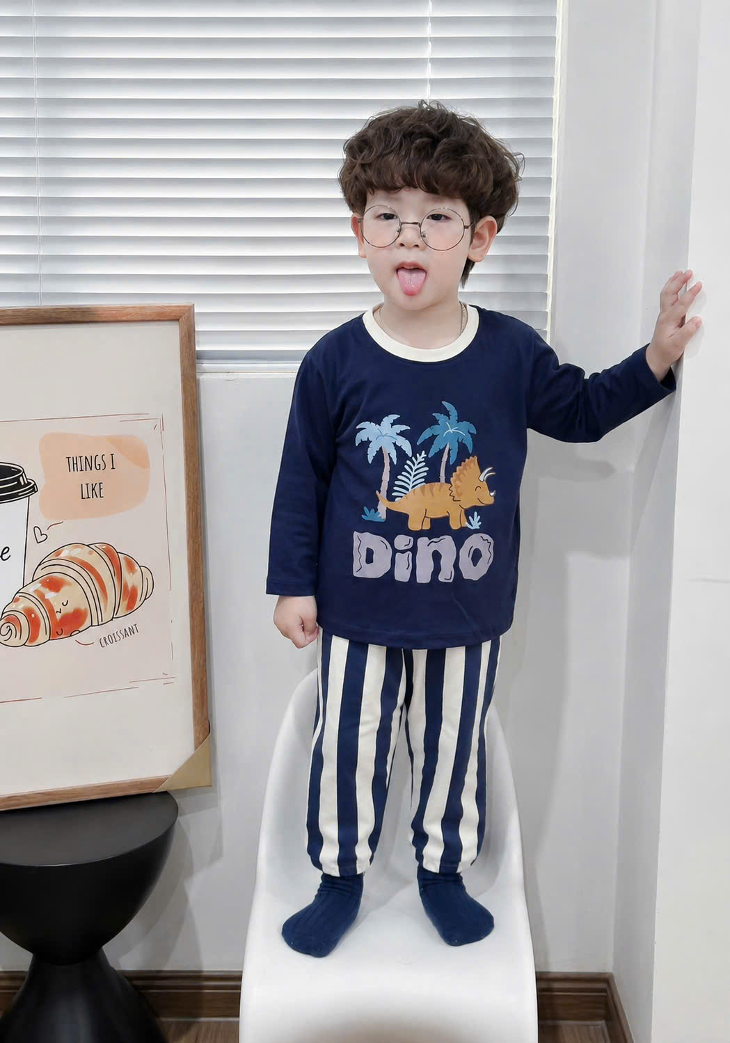 T411 - SET 2 BỘ BÉ TRAI DÀI TAY KHỦNG LONG HELLO DINO than be