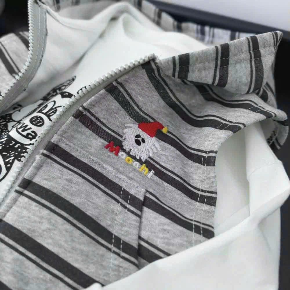 T427 - SET BÉ TRAI 3CT MICKEY KẺ XÁM ÁO TRẮNG