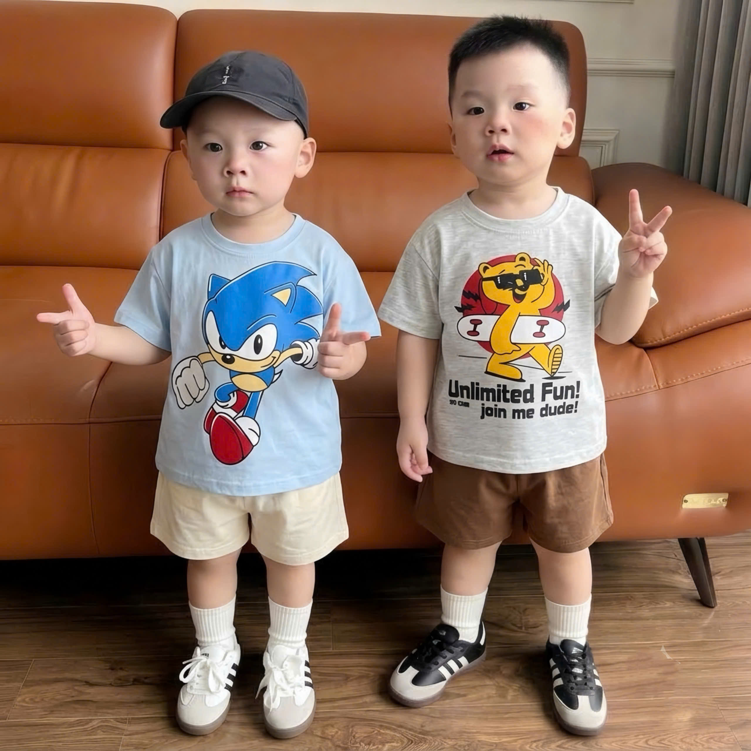 T429 - SET 3 BỘ ĐÙI BÉ TRAI HOẠT HÌNH GOAWAY đen xanh ghi