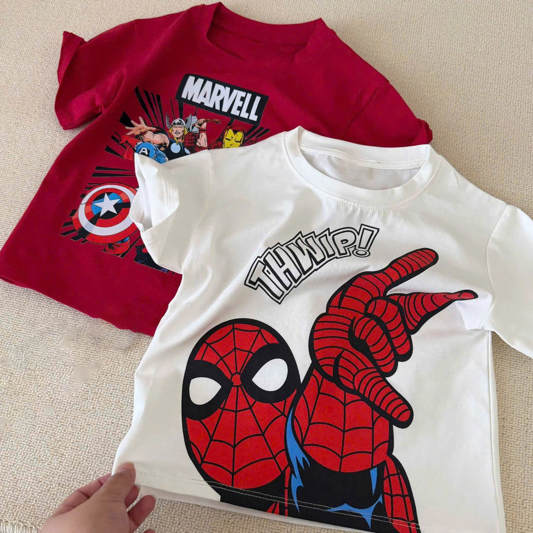 T430 - SET 2 BỘ ĐÙI BÉ TRAI MARVEL THWIP đỏ trắng