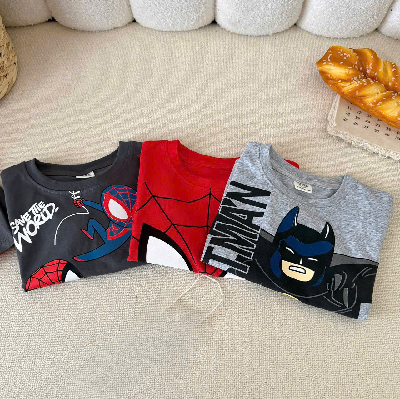 T450 - SET 3 BỘ ĐÙI BÉ TRAI MARVEL BATMAN xám đỏ