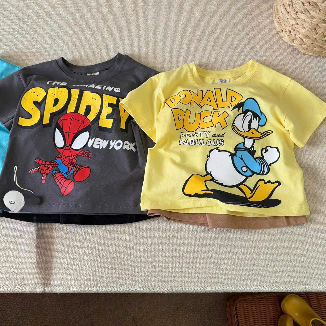 T451 - SET 3 BỘ ĐÙI BÉ TRAI VỊT SPIDEY xám xanh vàng