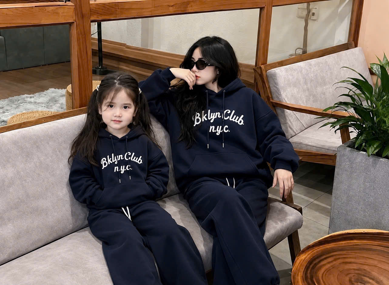 T452 - BỘ BÉ HOODIE MŨ HAIDA THAN Bklyn nyc