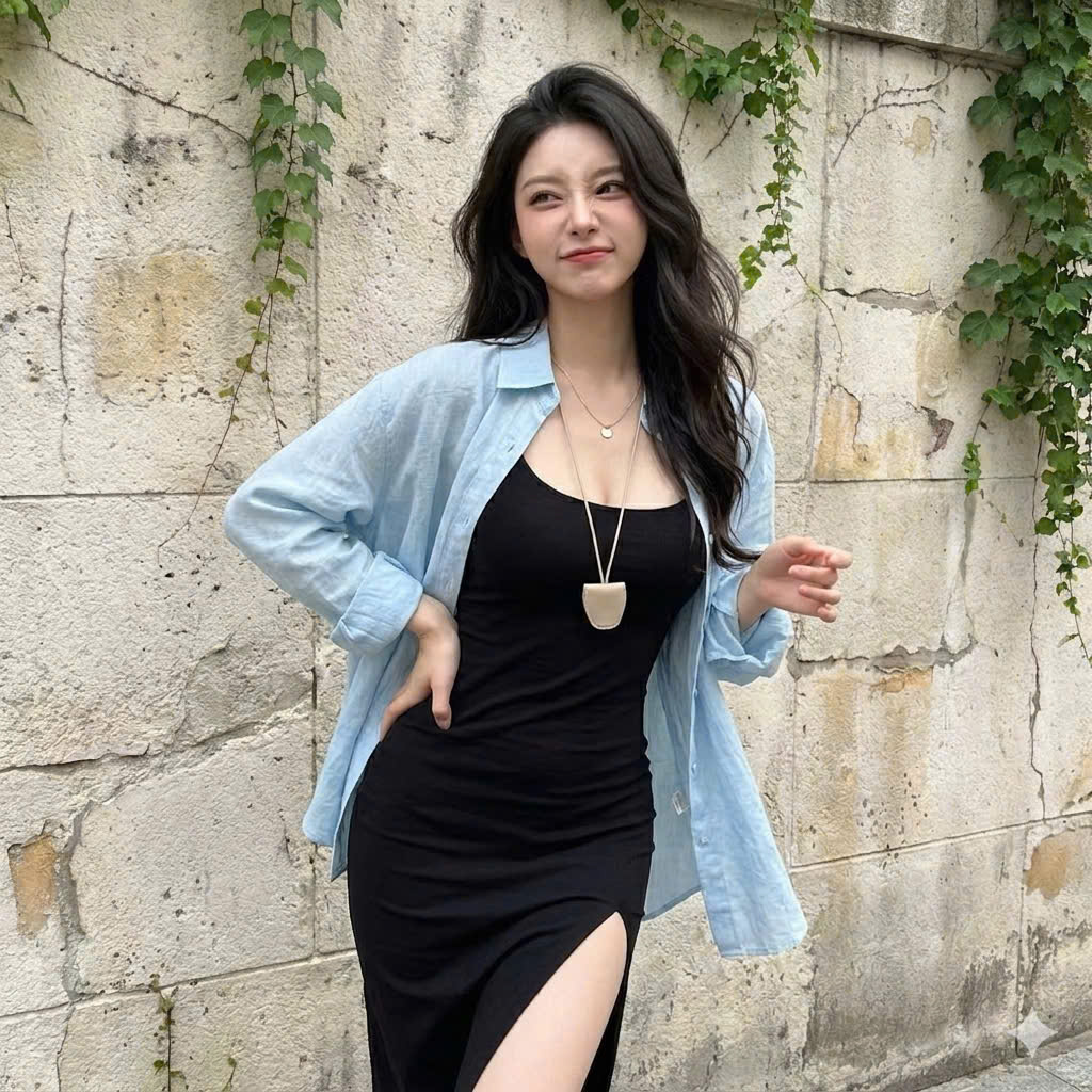 V495 - VÁY BODY ZIP 2S XẺ TÀ